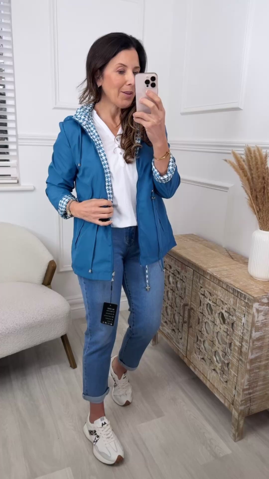 Danielle Blue Long Rain Jacket
