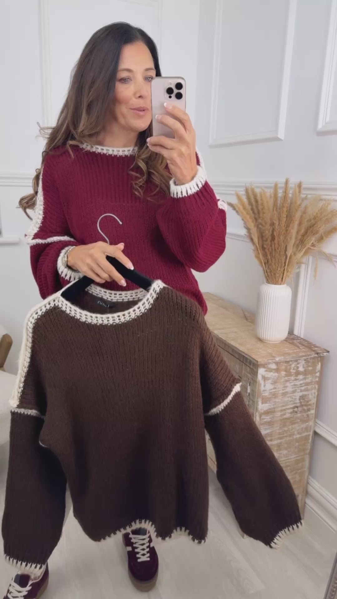 Madison Wine Seam Detail Jumper