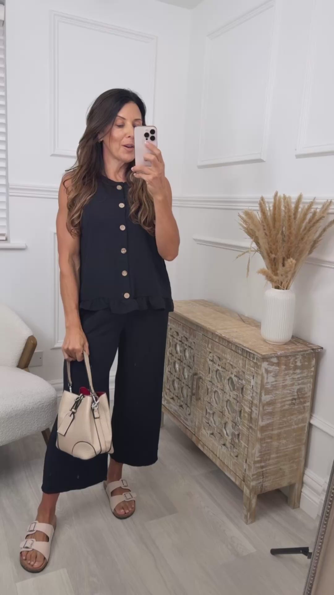 Nessa Black Frill Detail Set