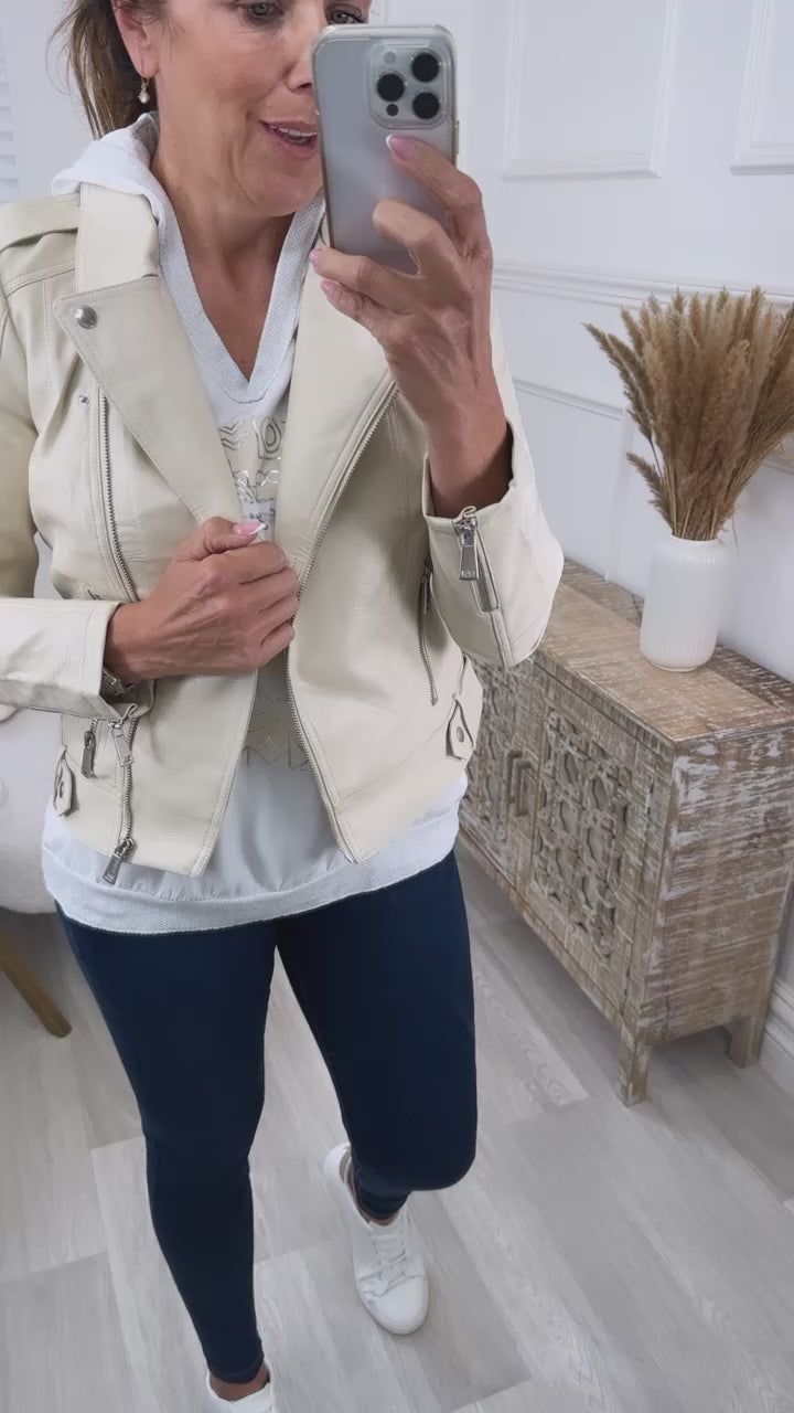 Kerriultra Oatmeal Coated Biker Jacket