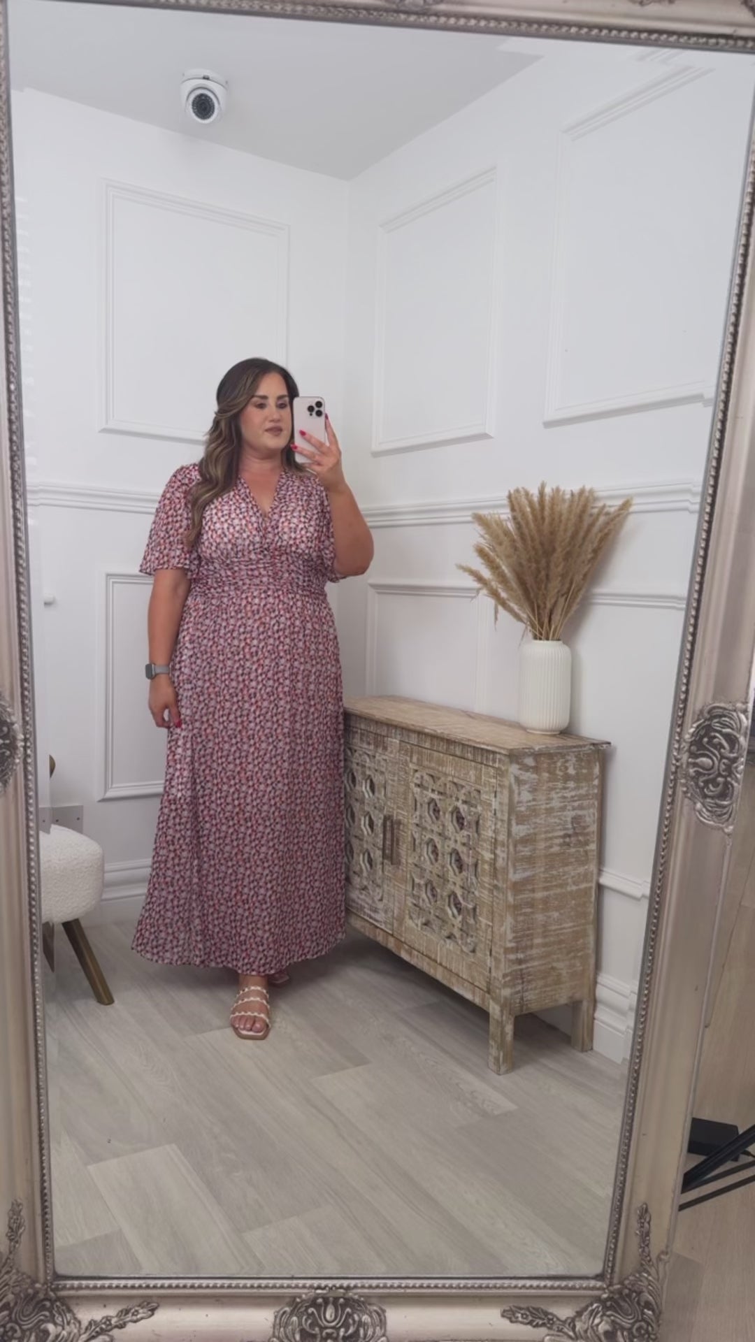 Assumpta Orange Shirred Waist Maxi Dress