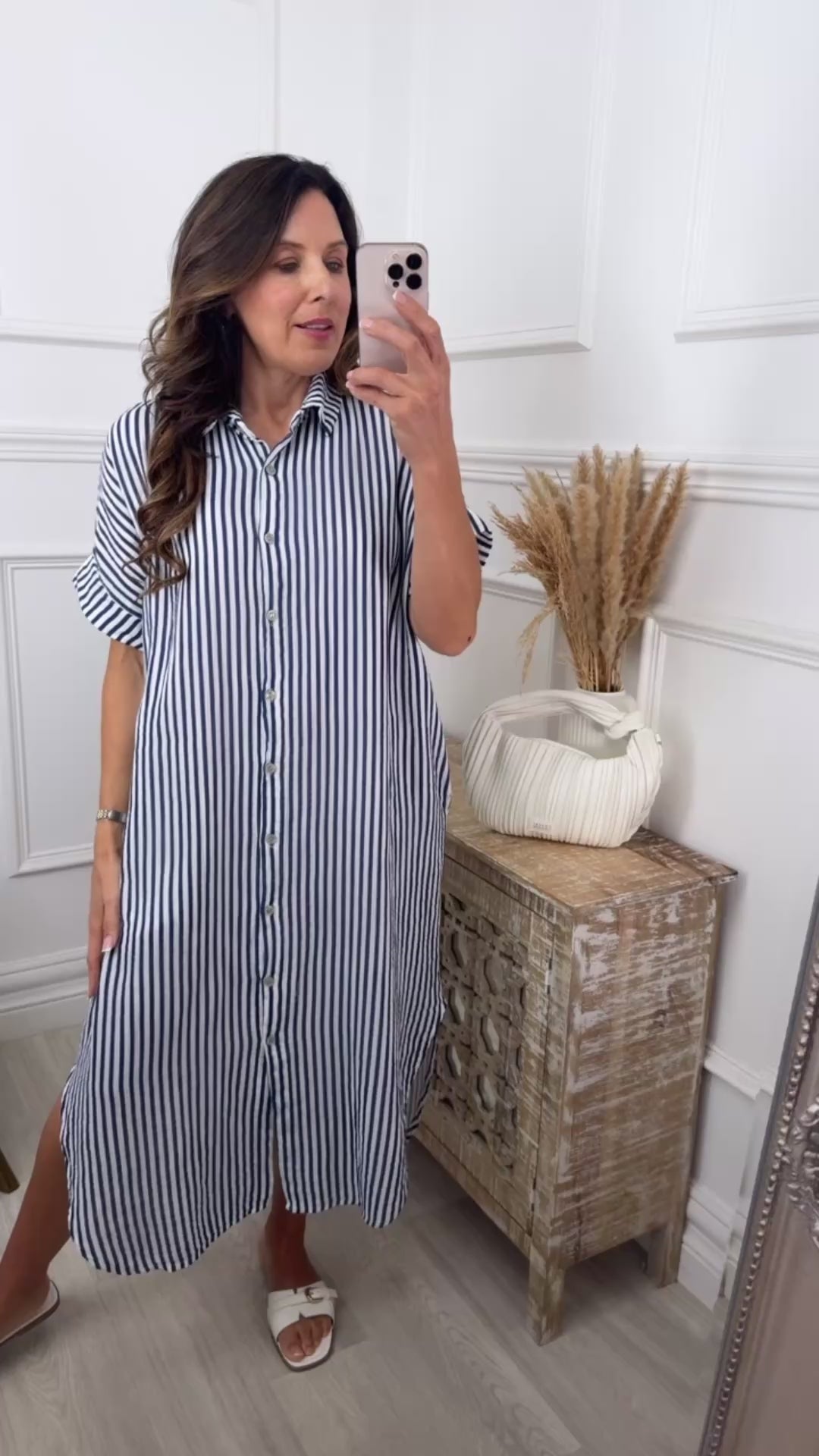 Celia Blue Kaftan Shirt Dress
