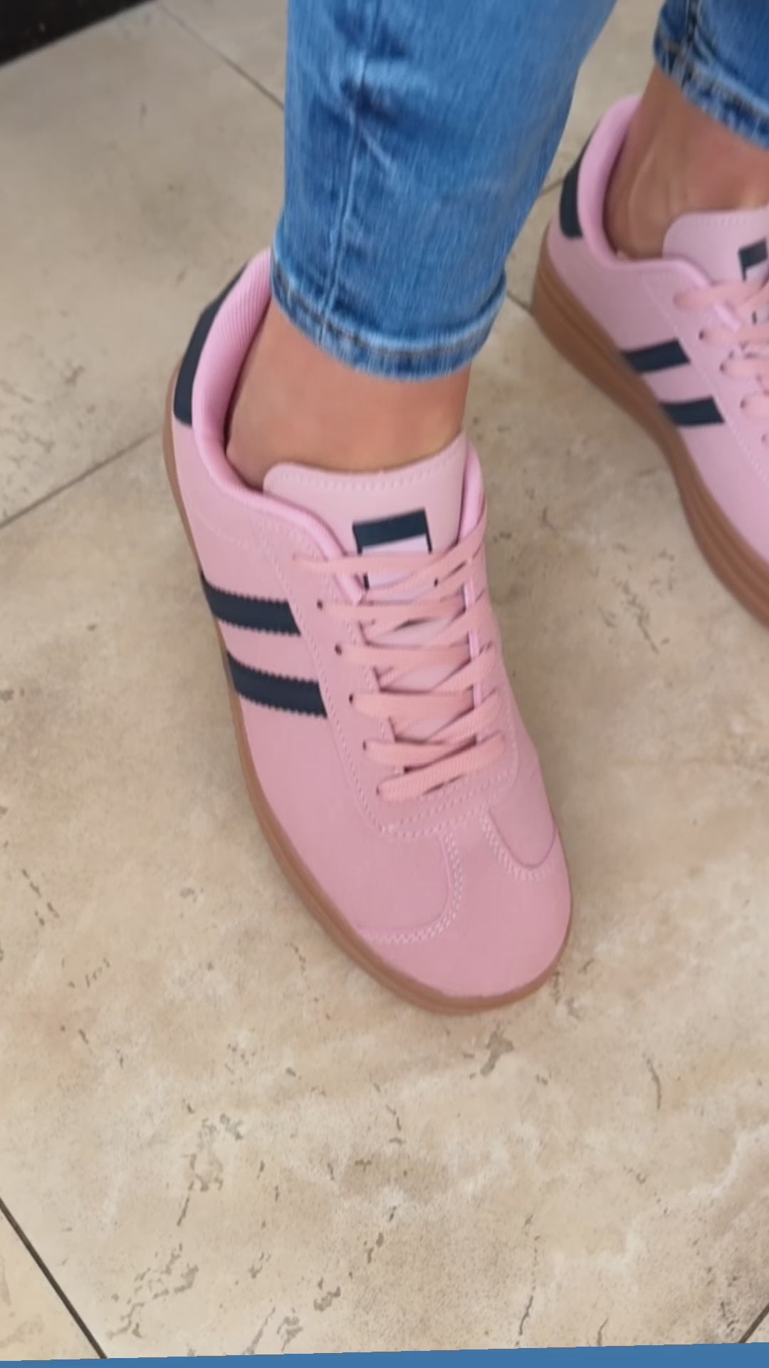 Stefany Pink Suede Sneakers