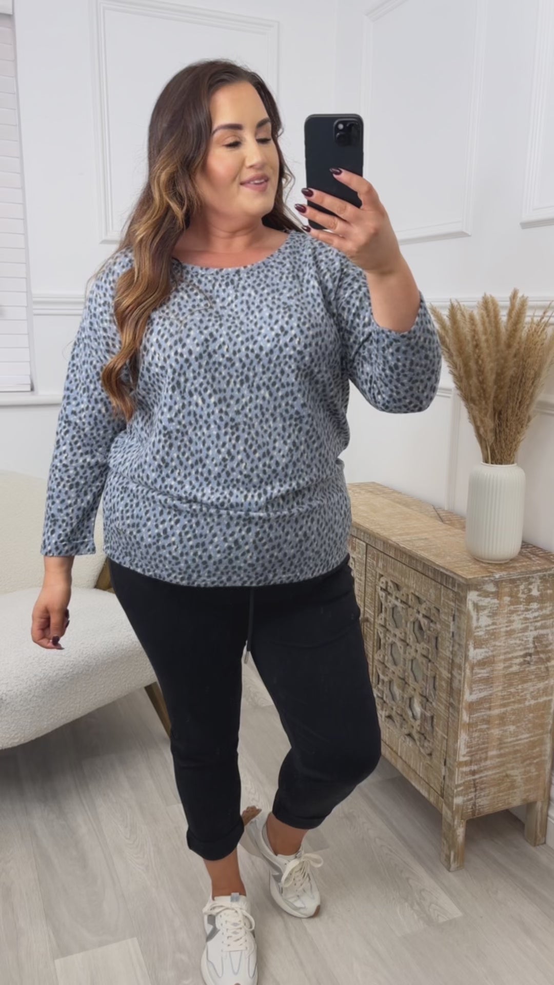 Mia Shadow Blue Knit Top