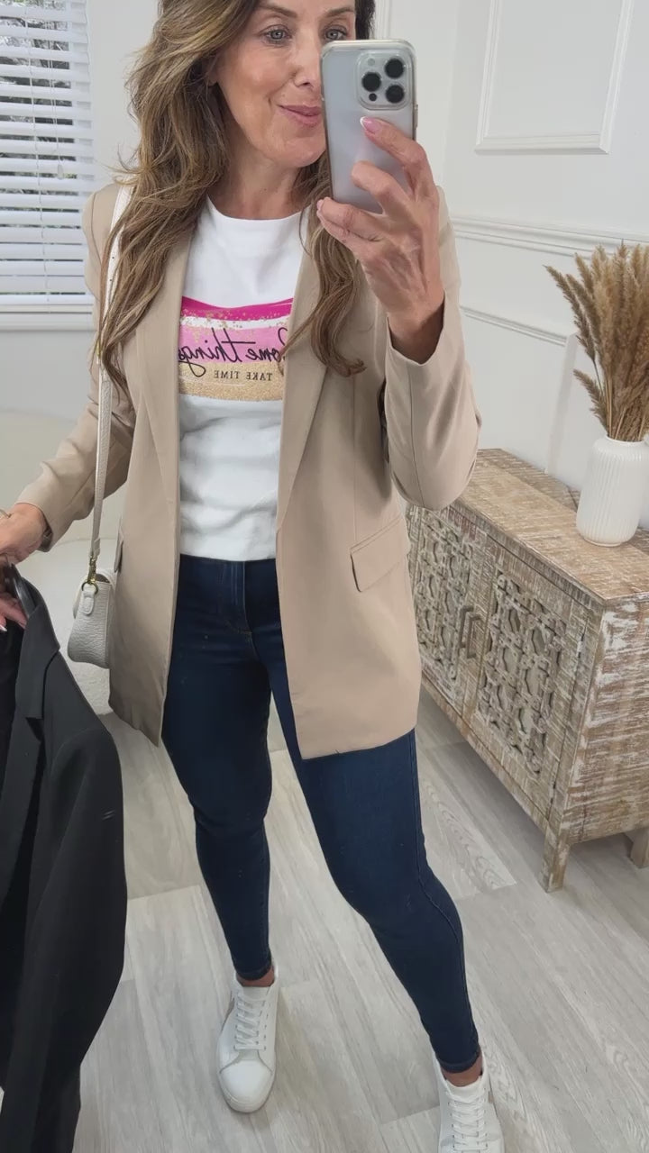 Elly Silver Mink Loose Fit Blazer