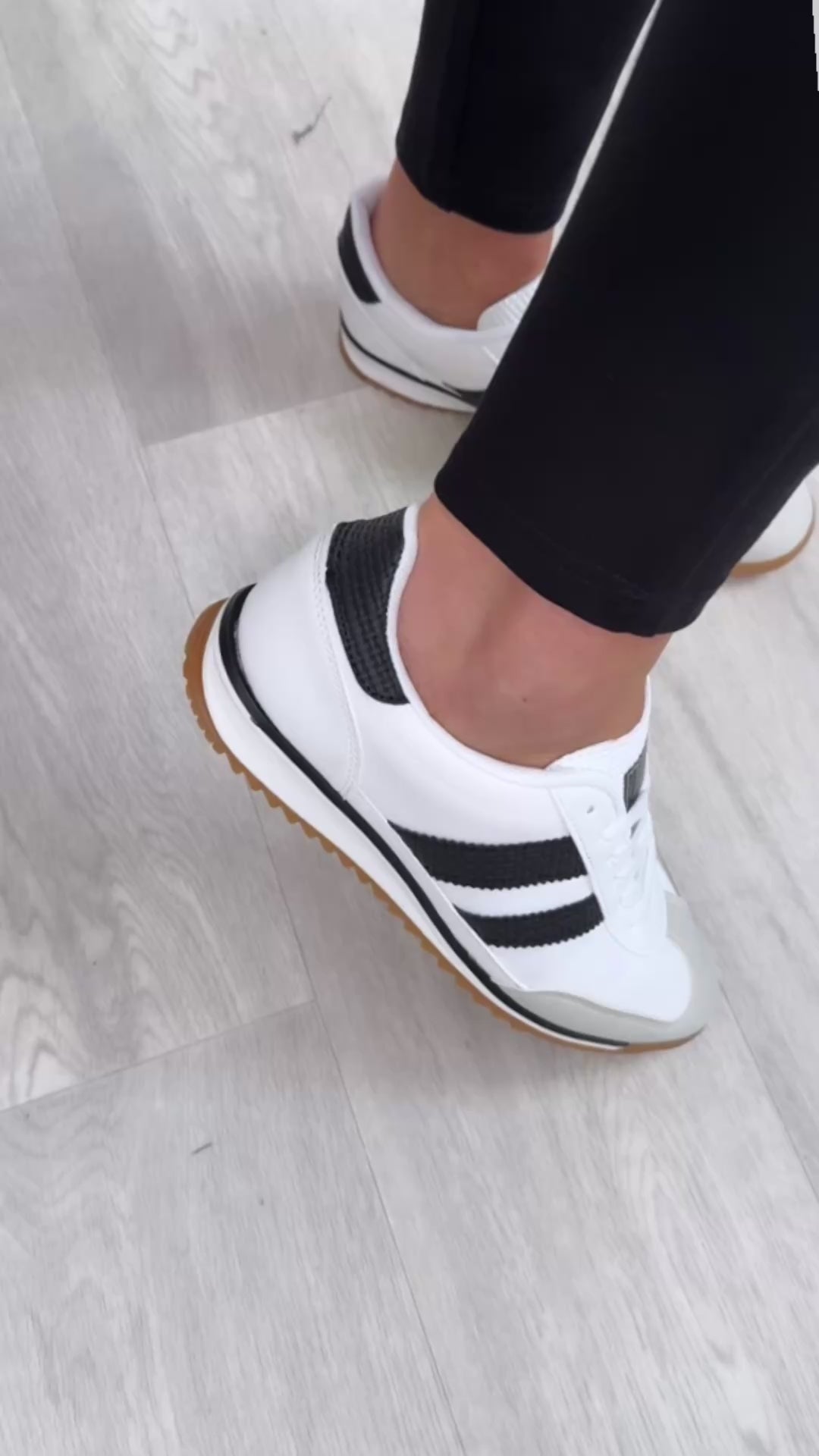 Fergy White Lace Up Trainers