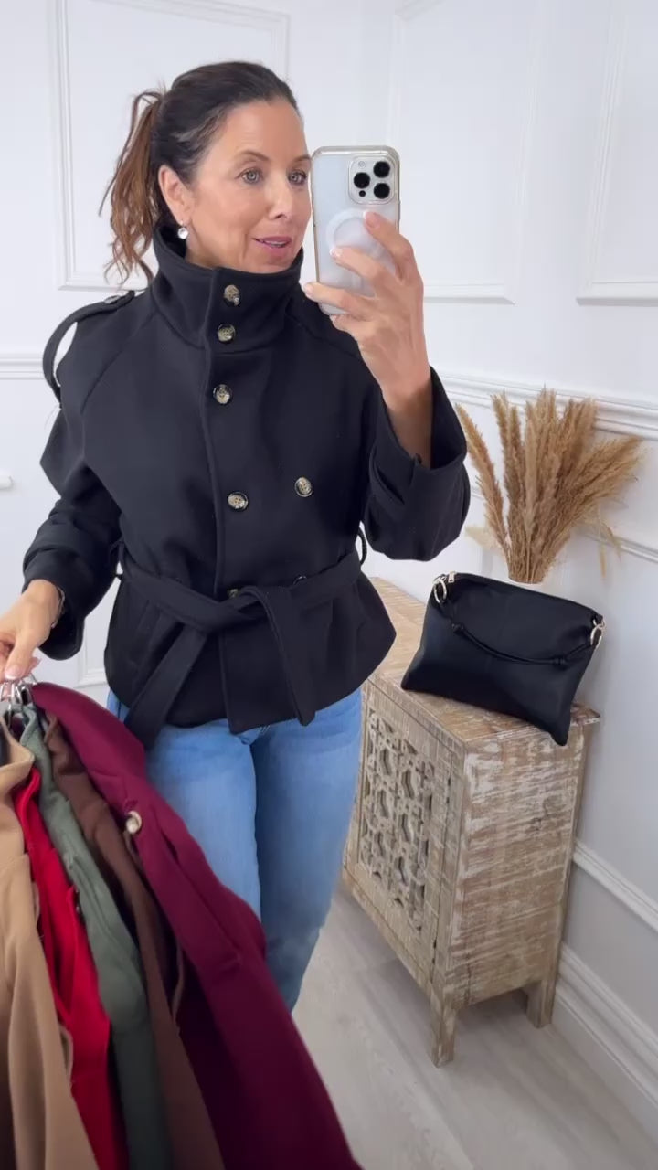 Roisin Black Jacket With Buttons