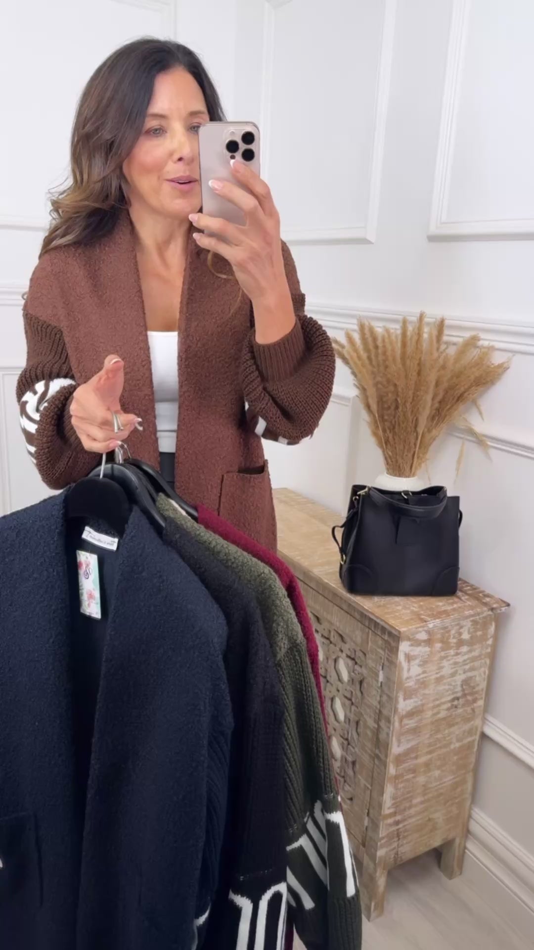 Ashley Light Brown Knit Sleeve Coatigan