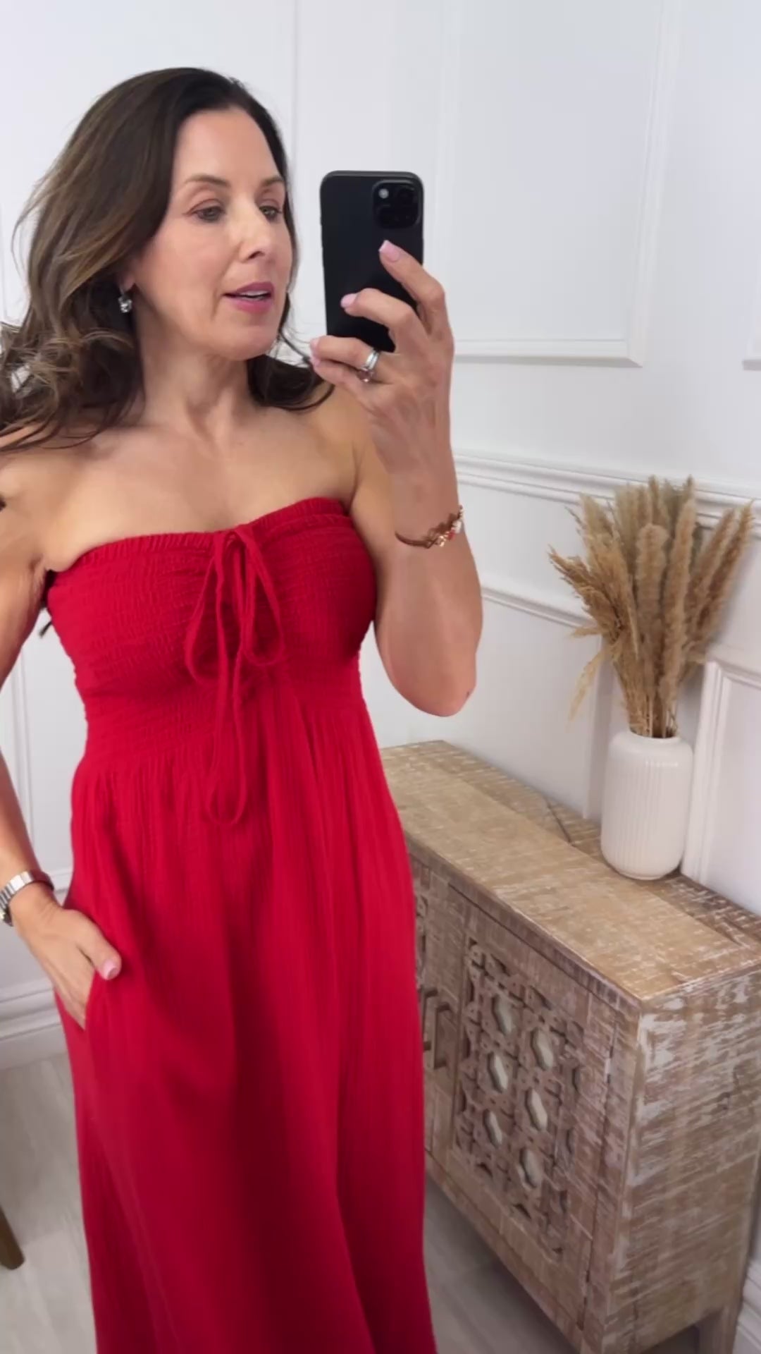 Aislinn Red Bandeau Maxi Dress