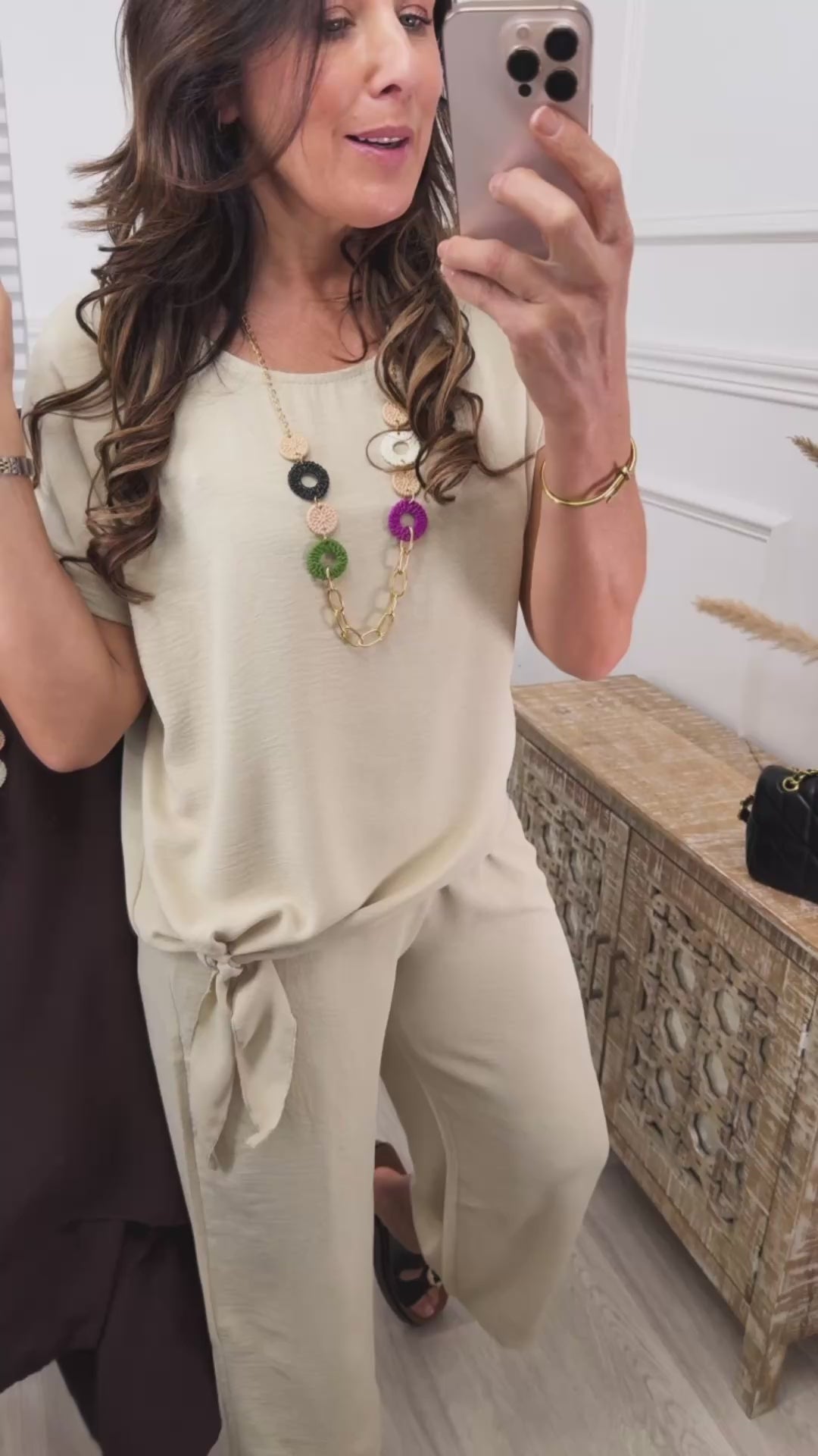 Florida Beige Side Knot Set