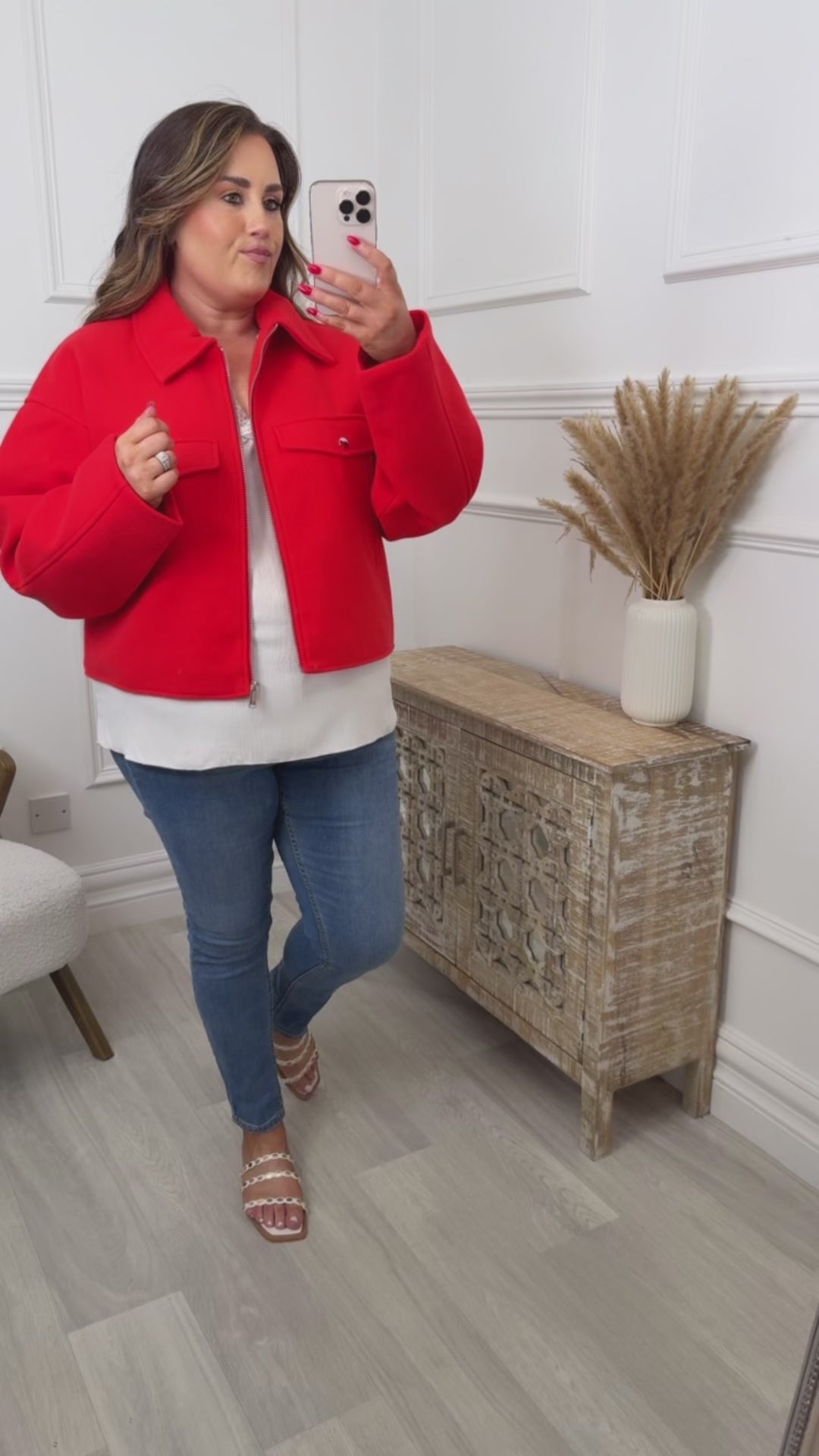 Fortunefrej Red Short Jacket