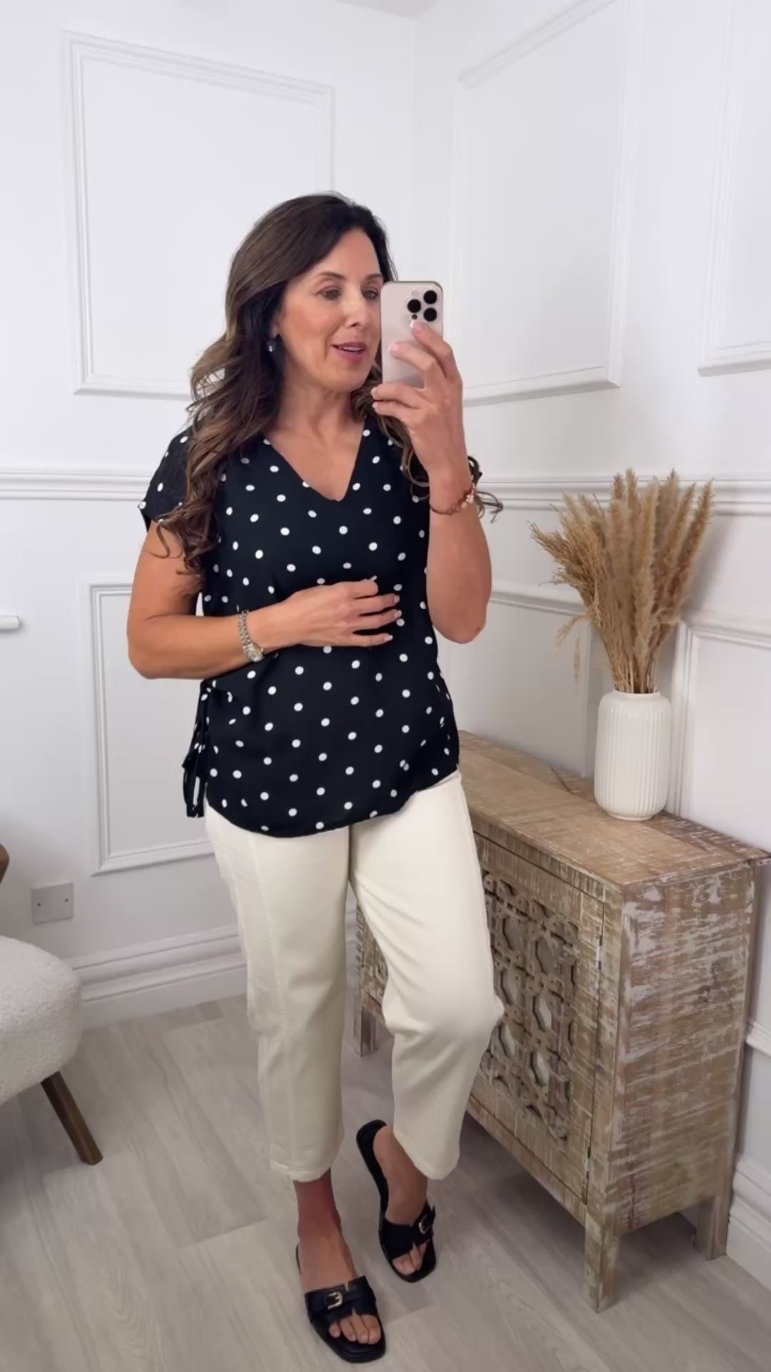 Emilia Black Polka Dot Blouse