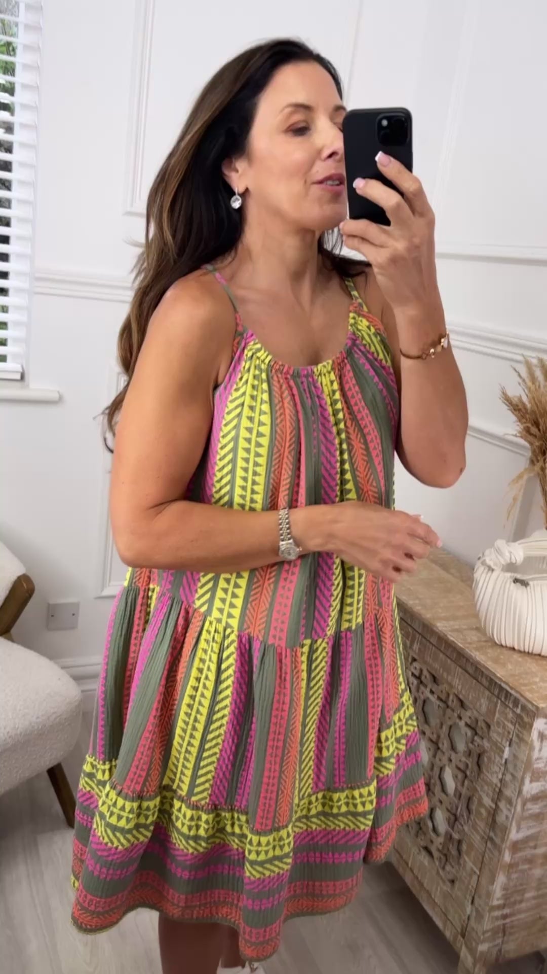 Phoebe Khaki Mini Sun Dress