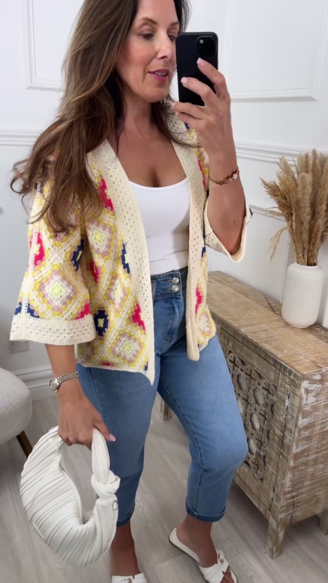 Kym Yellow Crochet Knit Cardigan