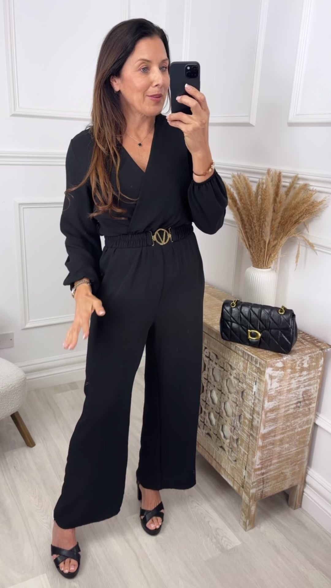 Shania Black Wrap Jumpsuit