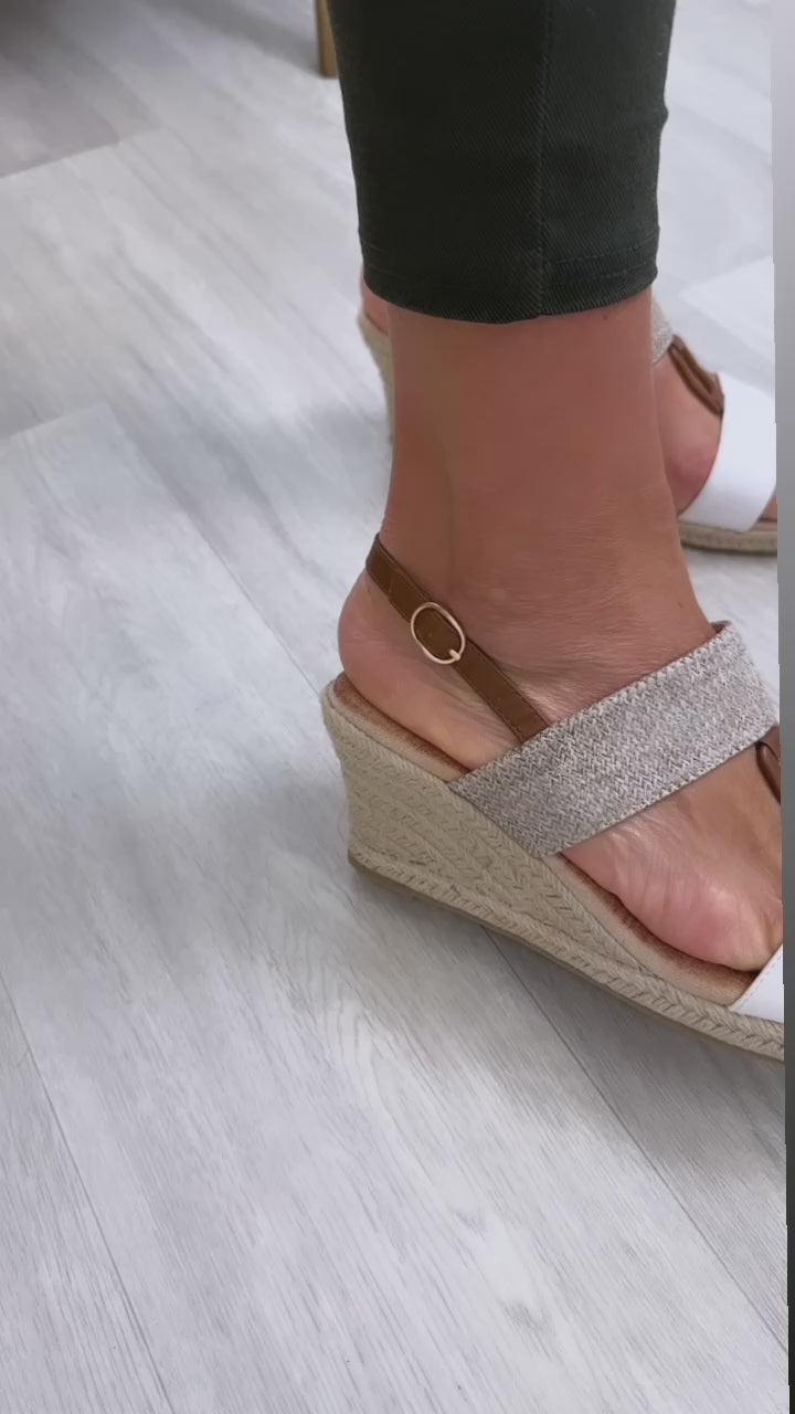 Phila White Wedge Sandals