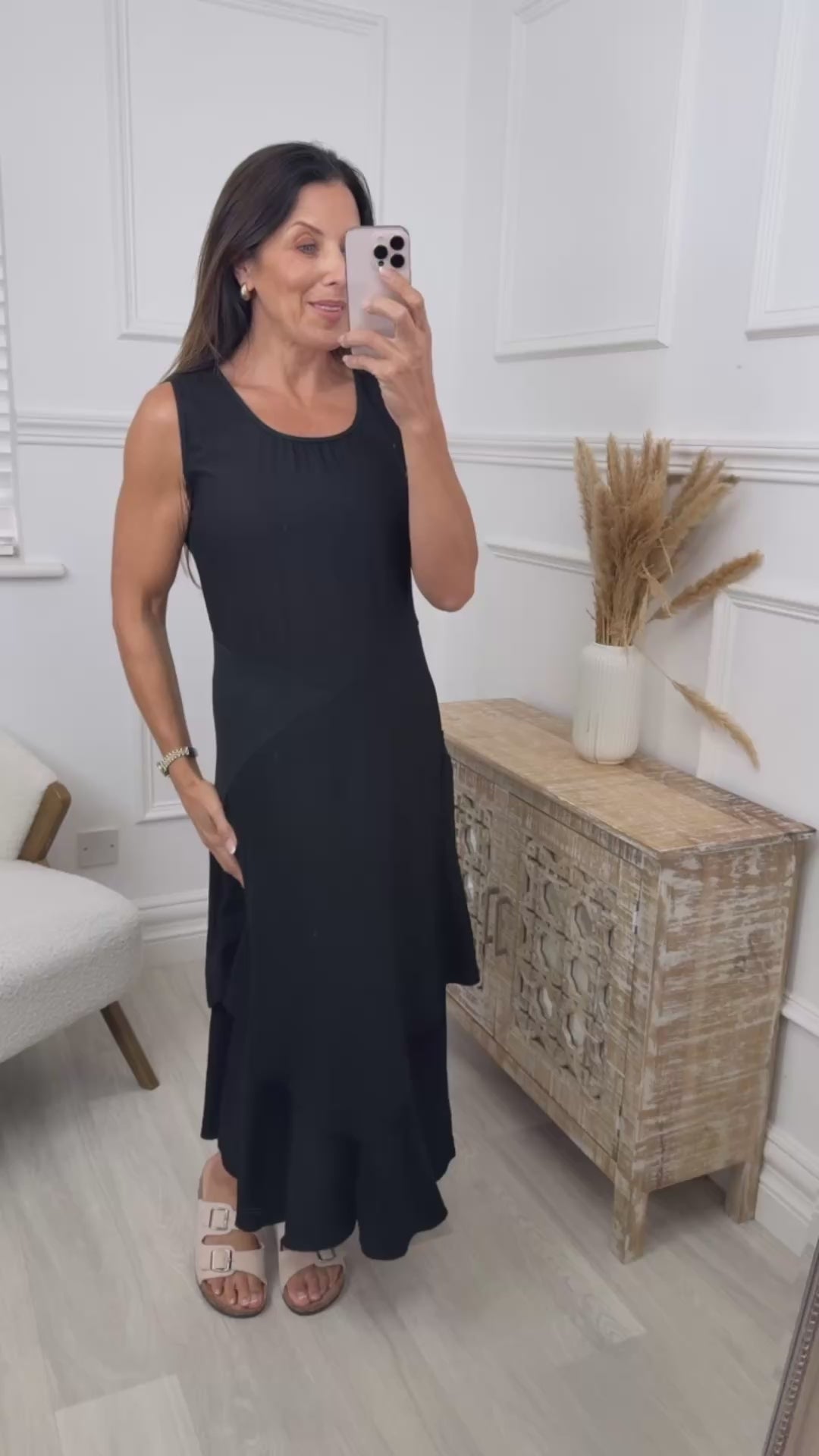 Quinn Black Layered Skirt Dress