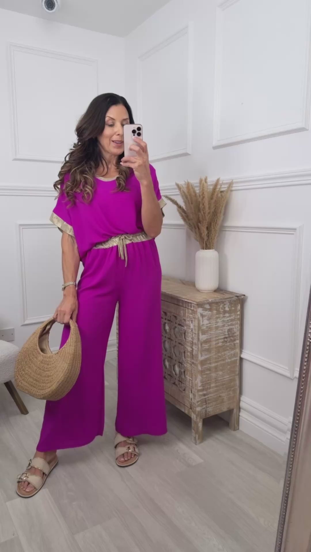 Jordan Magenta Contrast Trim Set
