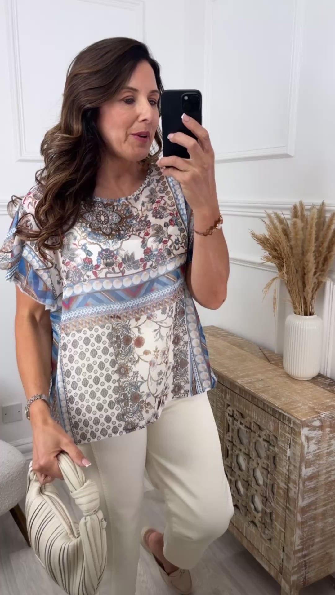 Sallymai Blue Floral Print Top