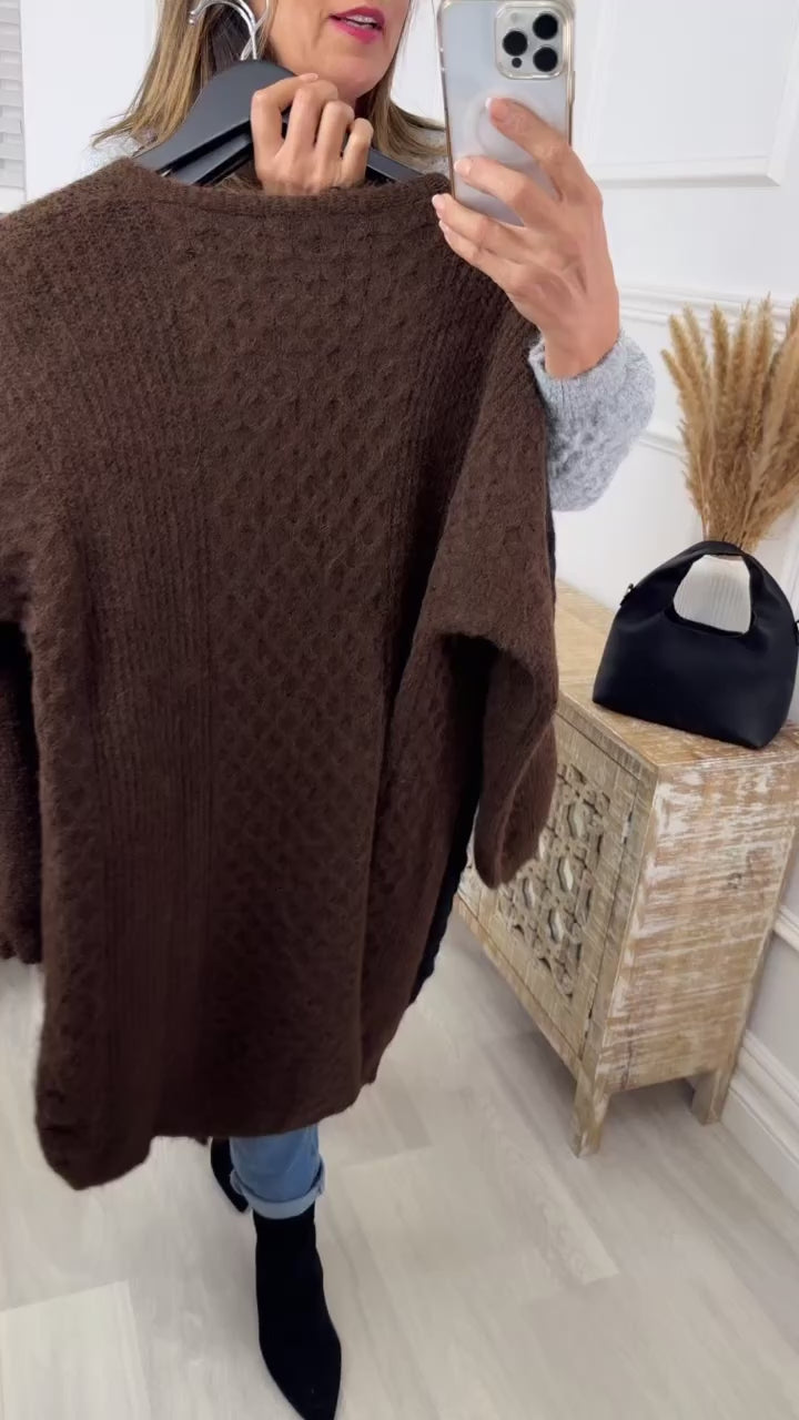 Gemma Grey Textured Knit Cardigan