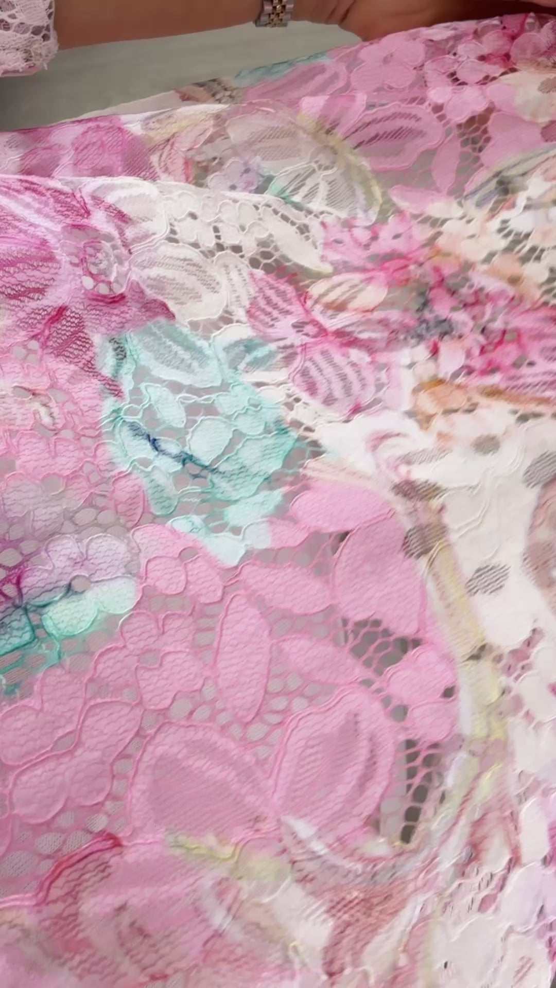 Monica Pink Floral Lace Blouse