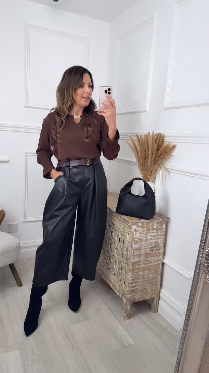 Kelly Brown Diamond Clasp Long Sleeve Top