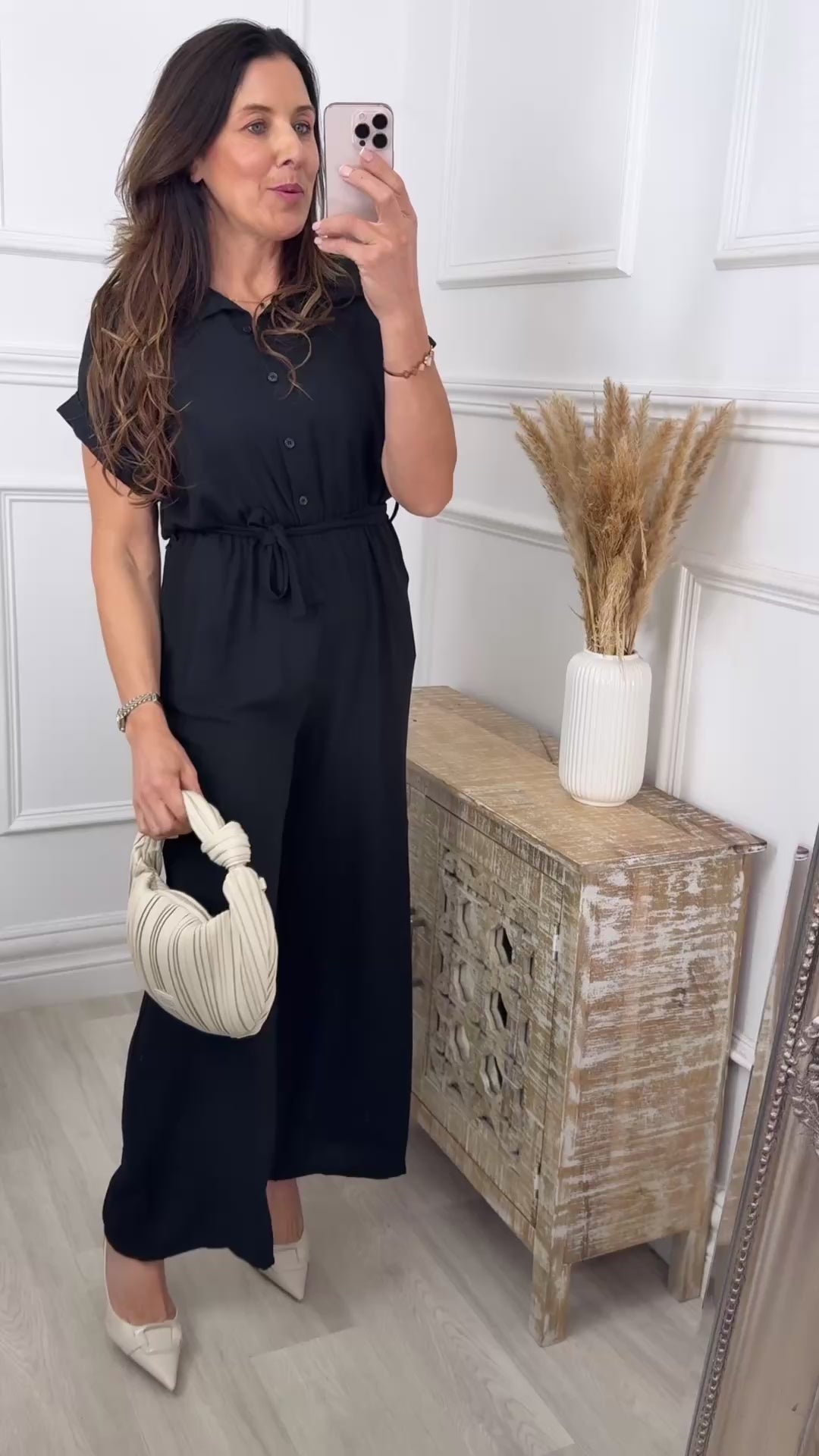 Gwenda Black Straight Leg Jumpsuit