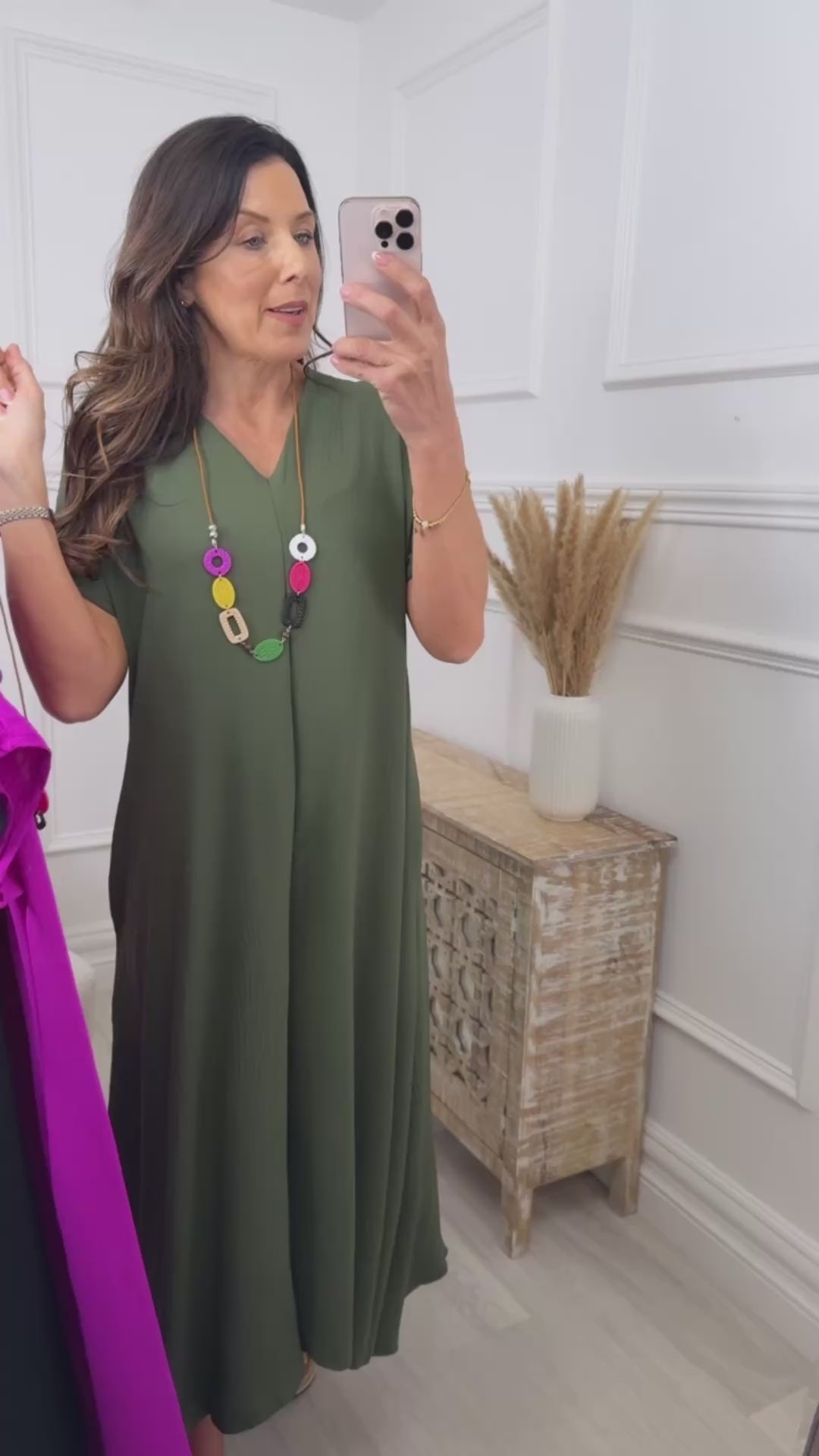 Nuala Khaki Swing Maxi Dress
