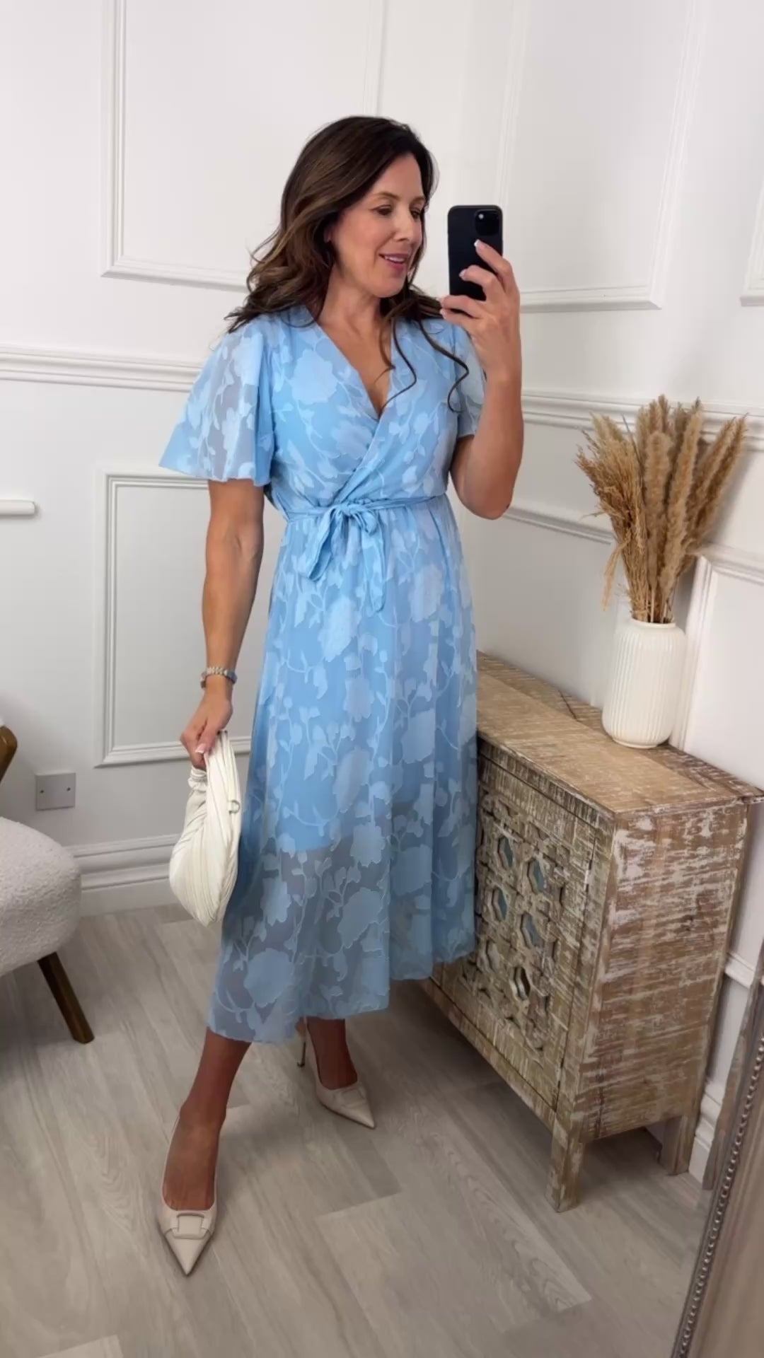Orlaith Blue Wrap Midi Dress