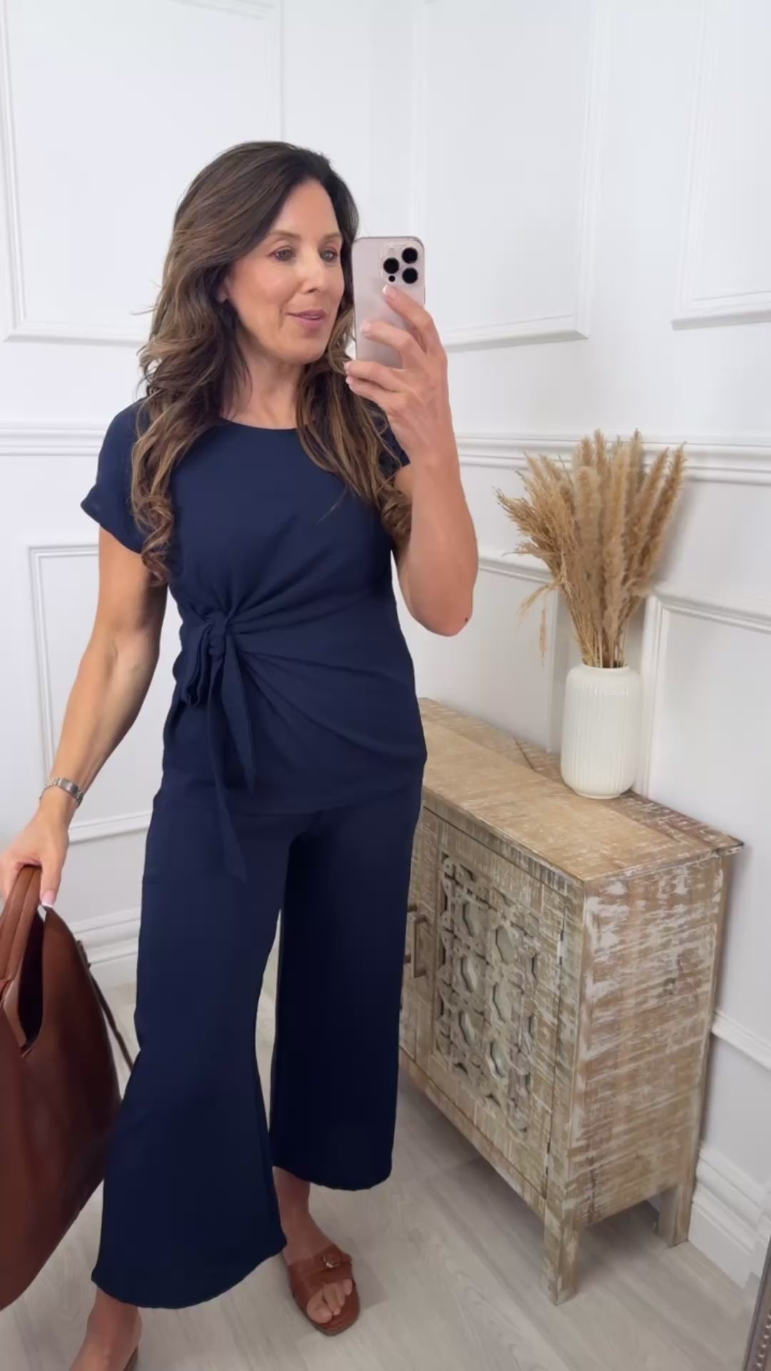 Hilary Navy Side Knot Set