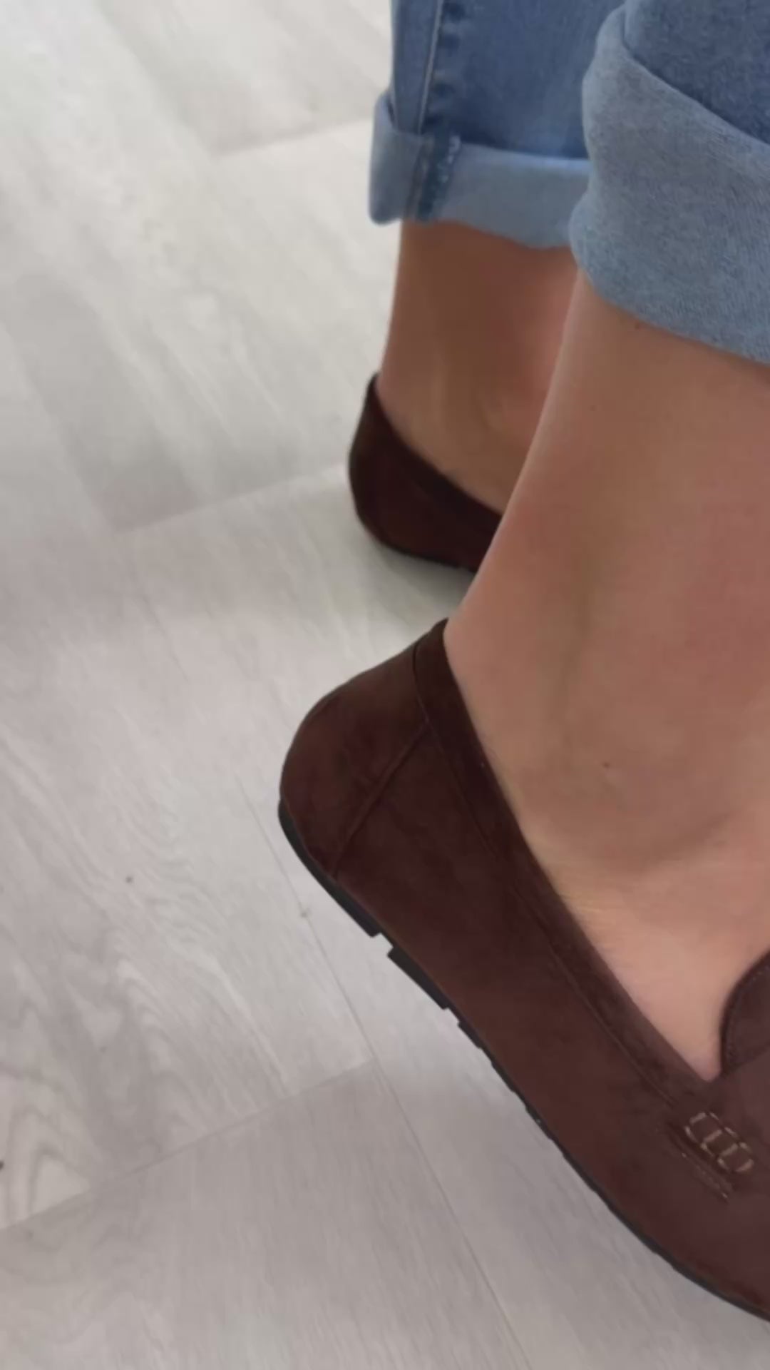 Peggy Brown Suede Loafers