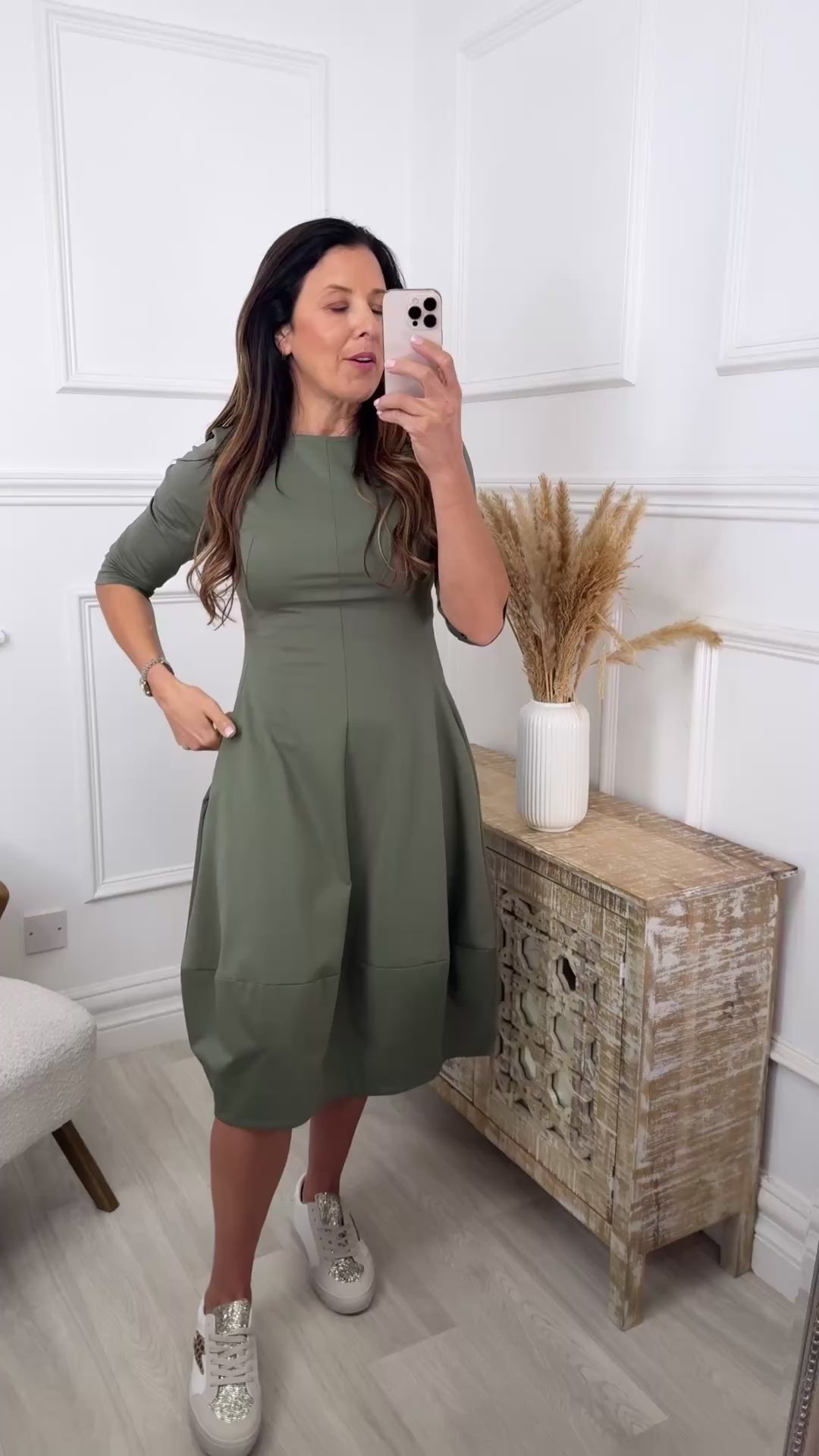 Karyn Khaki Parachute Midi Dress