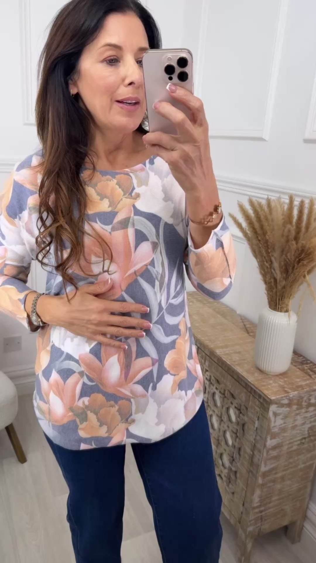Helli Blue Floral Print Top