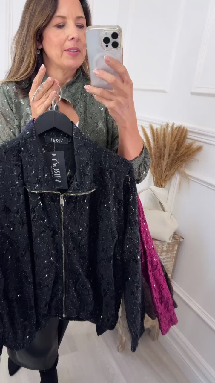 Alice Khaki Lace Glimmer Jacket