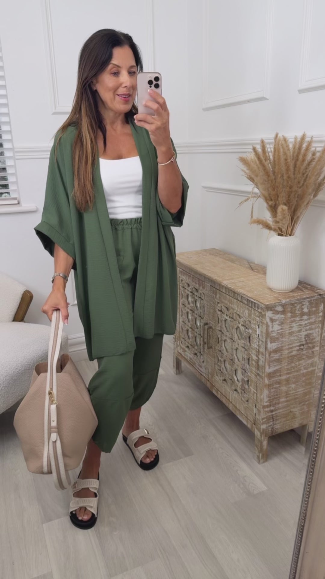 Leona Khaki Kimono Shrug