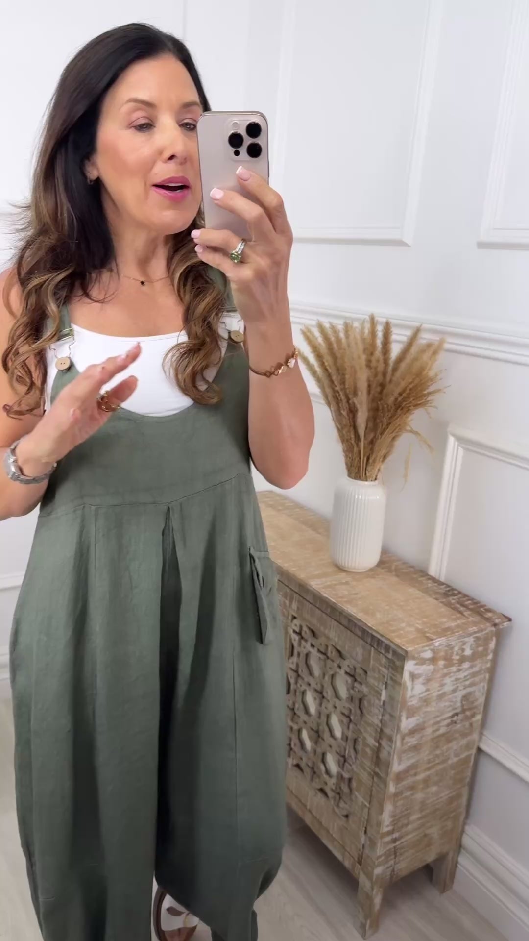 Indie Khaki 100% Linen Dungarees
