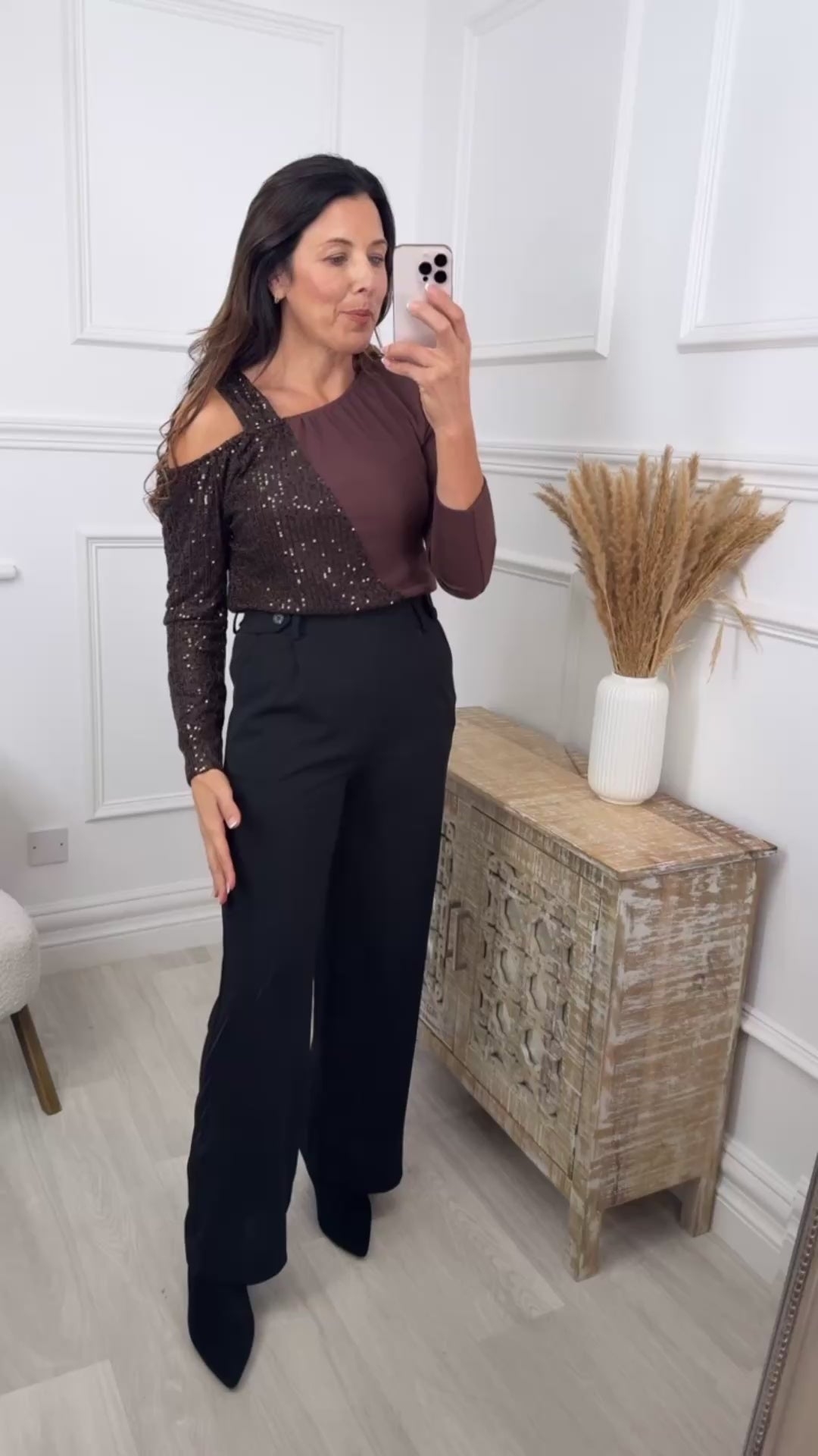 Merritt Black Wide Leg Trousers