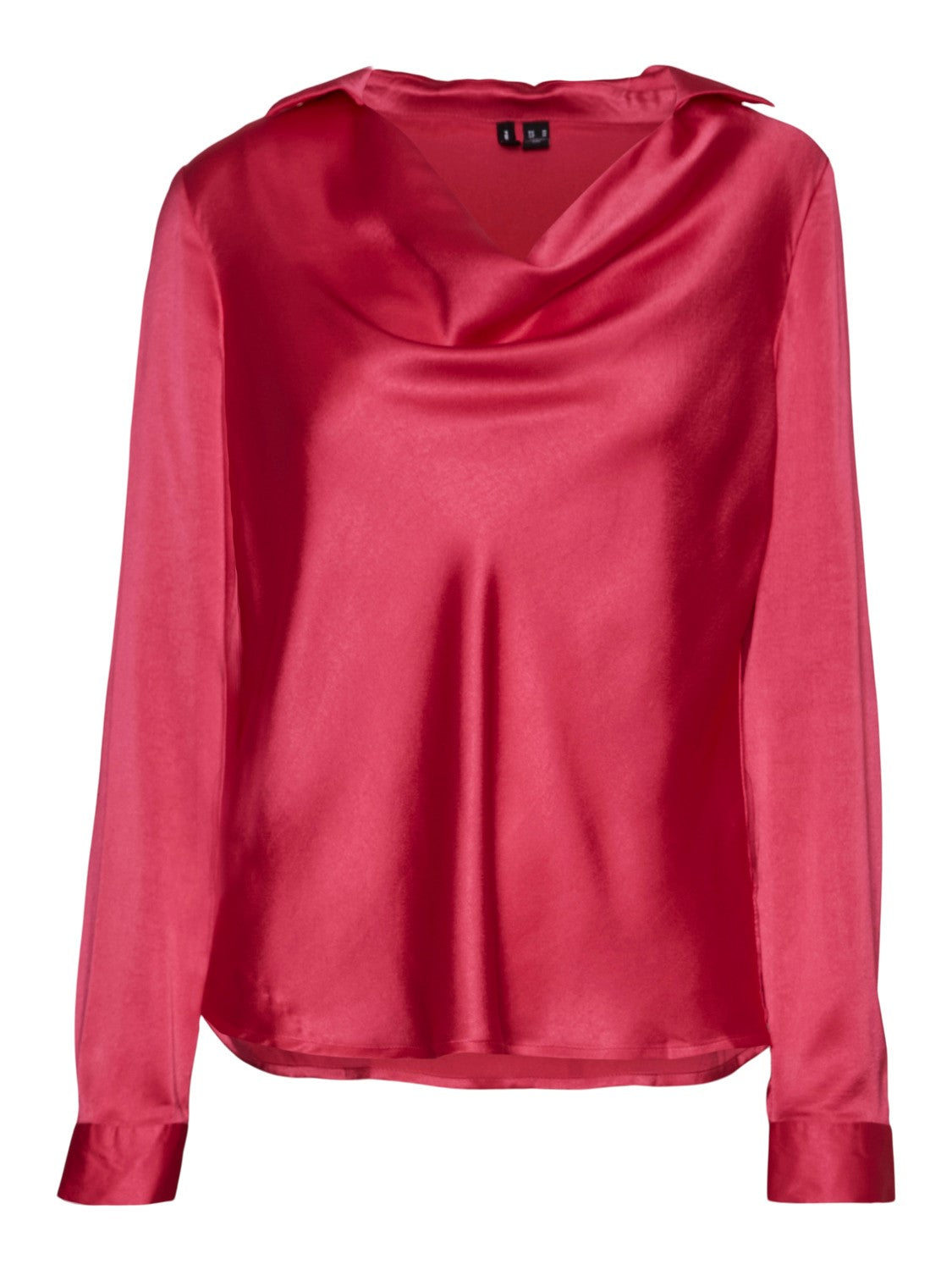 Merle Fuchsia Cowl Neck Satin Blouse