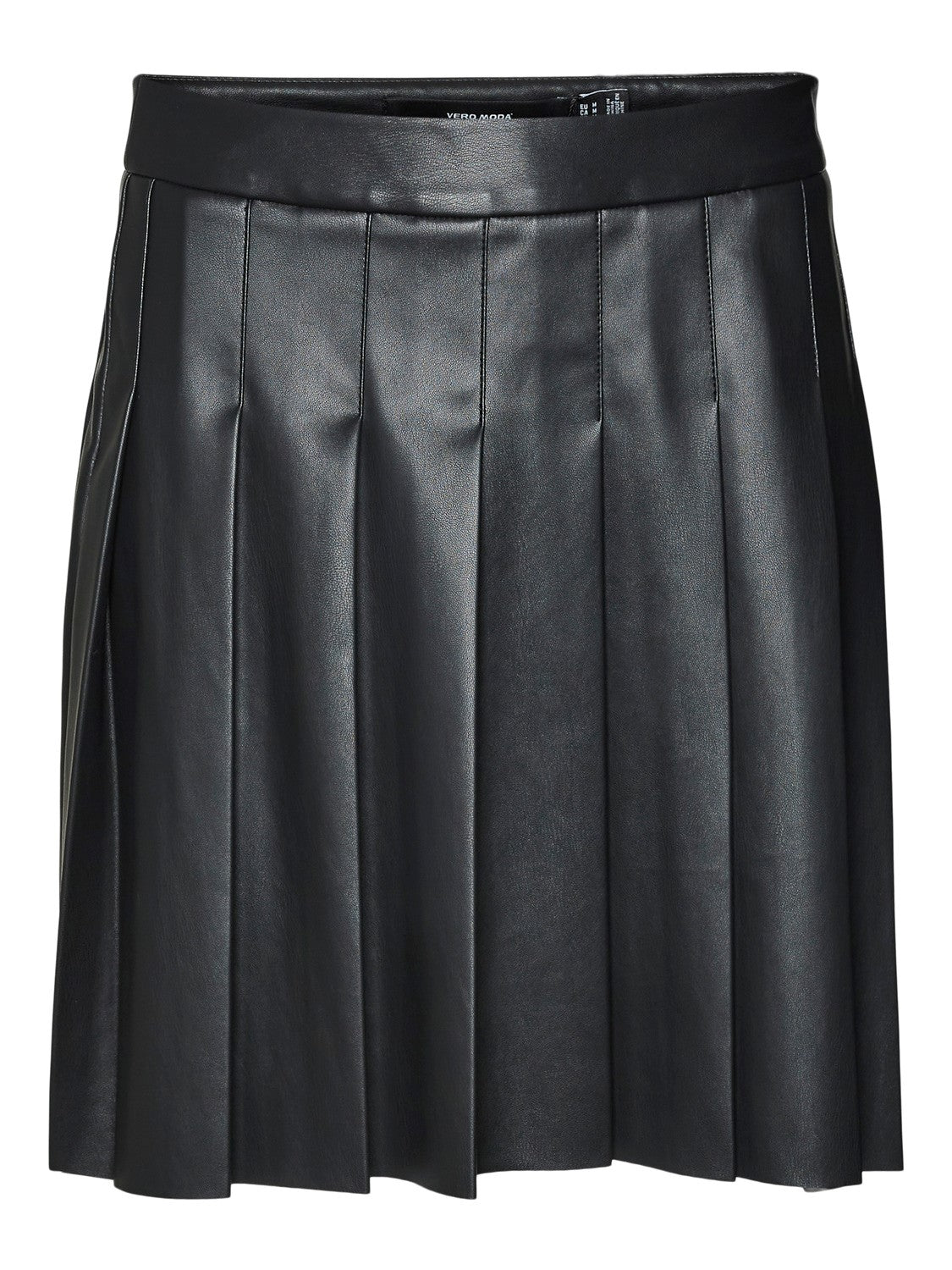 Naomi Black Faux Leather Pleated Skirt