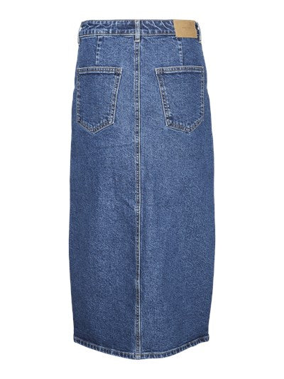 Veri Mid Blue Denim Midi Skirt