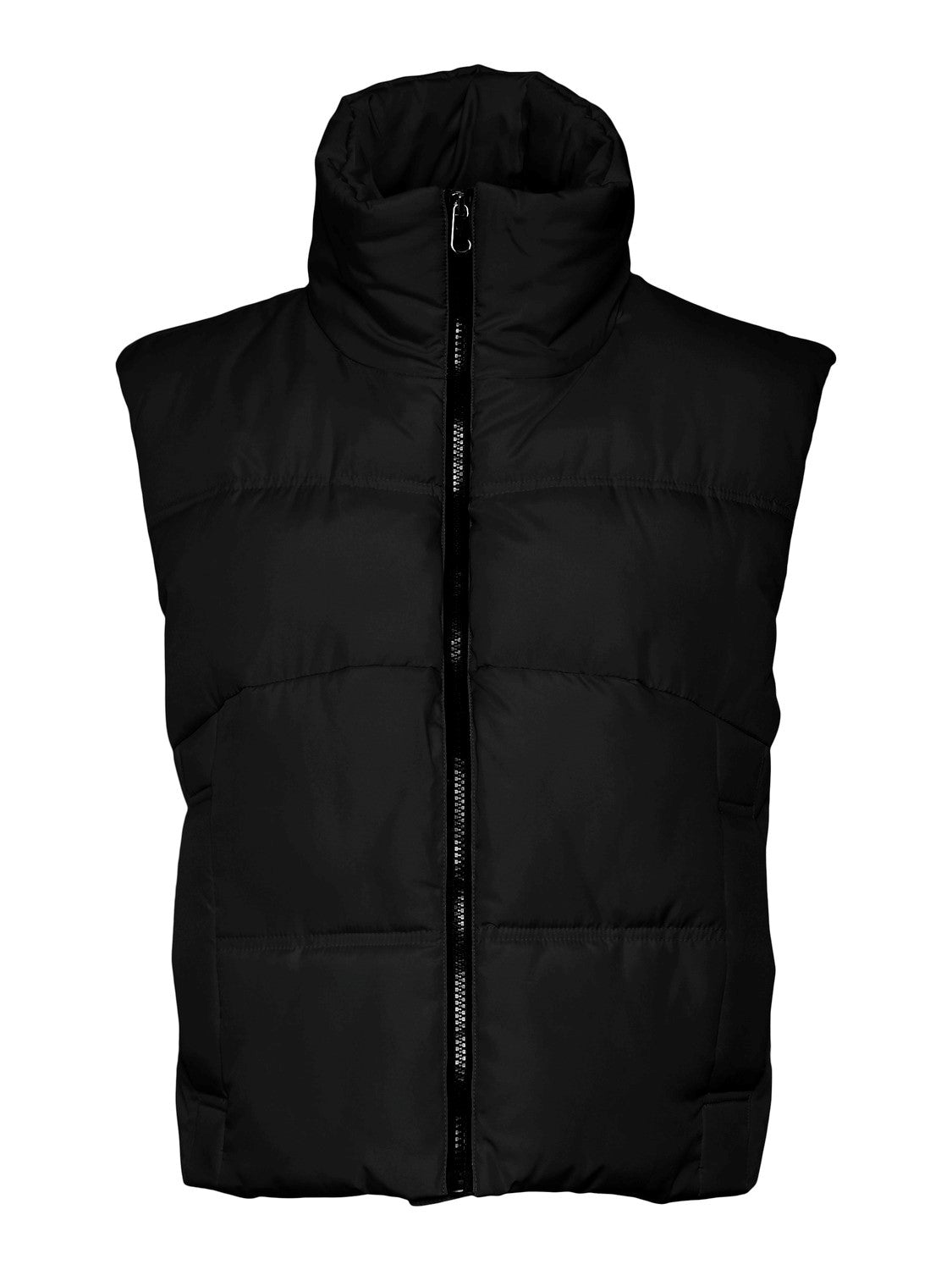 Klea Black High Neck Short Gilet