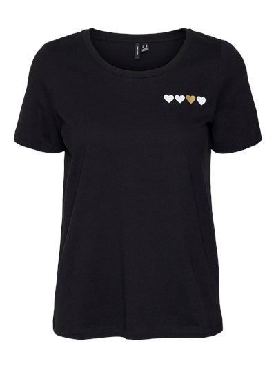 Harper Black Foil Heart T-Shirt