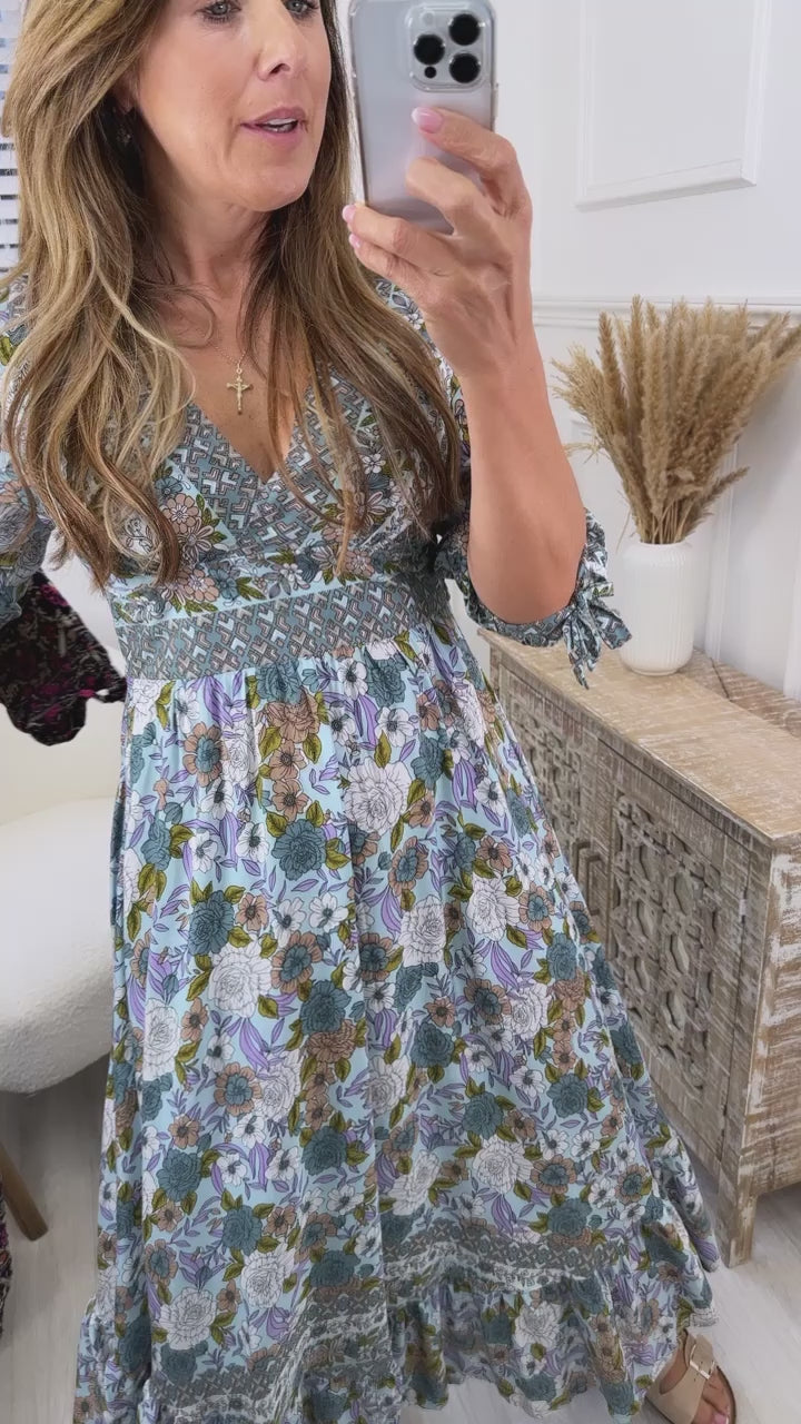 Sibeal Green Floral Maxi Dress