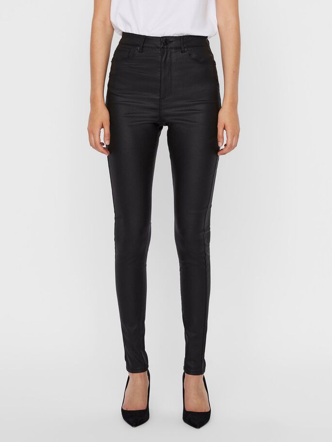 Loa Black High Waisted Coated Jeans