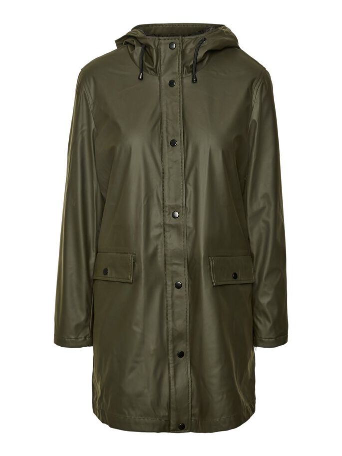 Asta Green Peat Long Rain Jacket