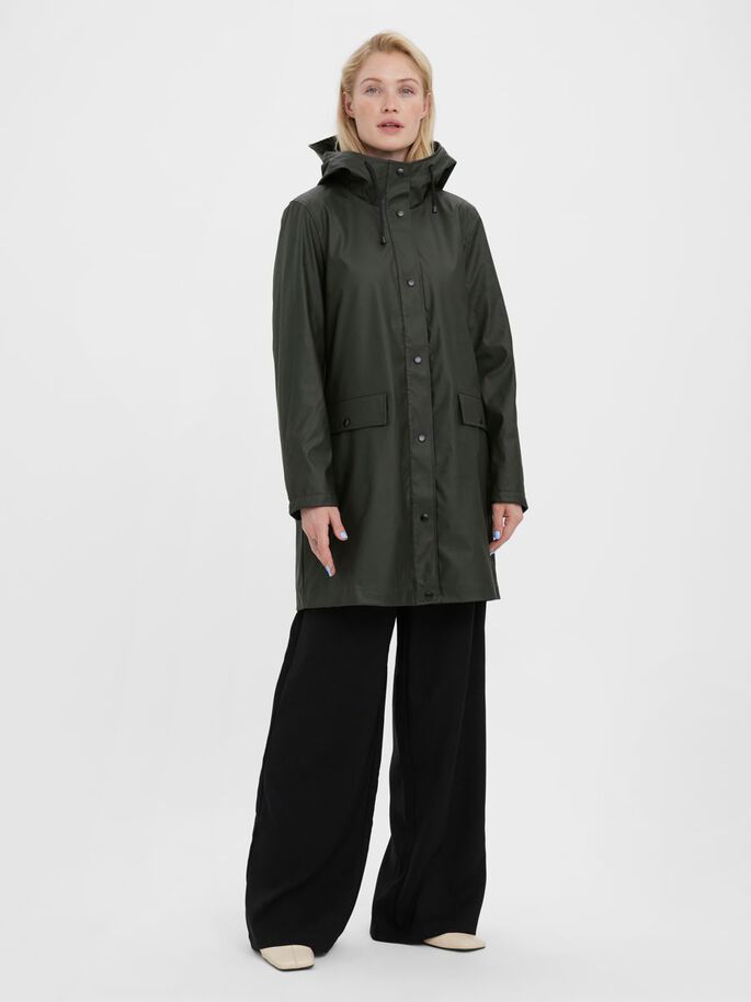 Asta Green Peat Long Rain Jacket