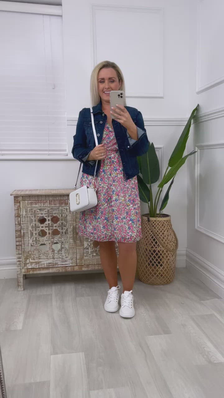 Serena Offwhite Floral Mini Dress