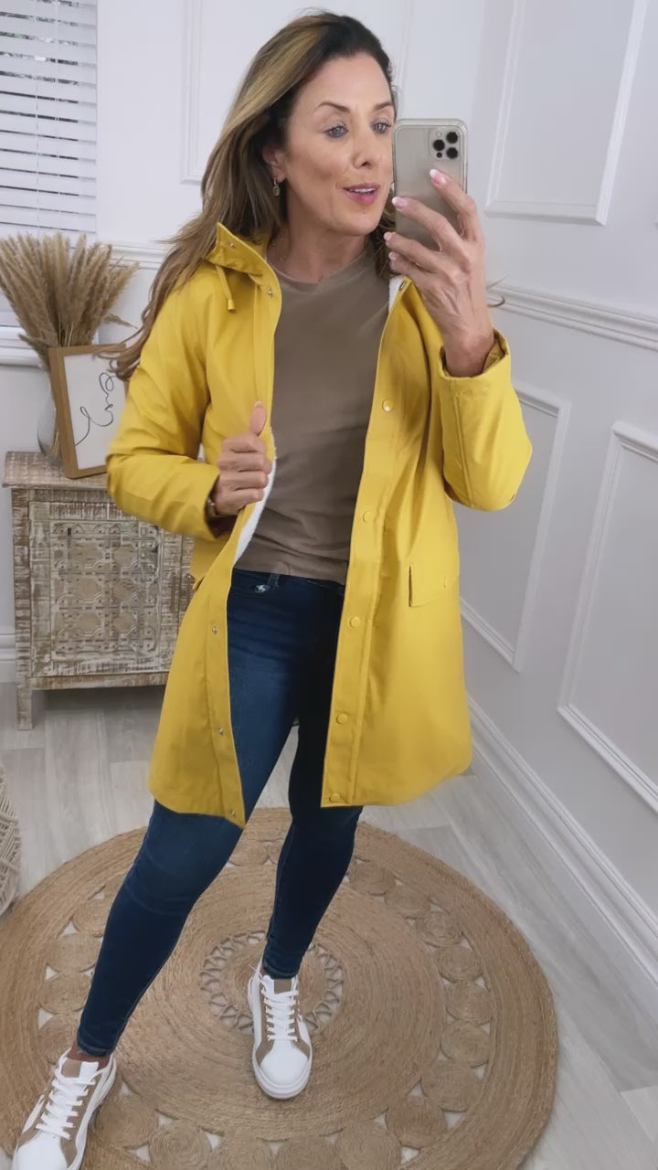 Asta Yellow Amber Long Rain Jacket