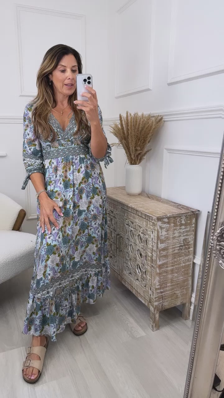 Sibeal Green Floral Maxi Dress