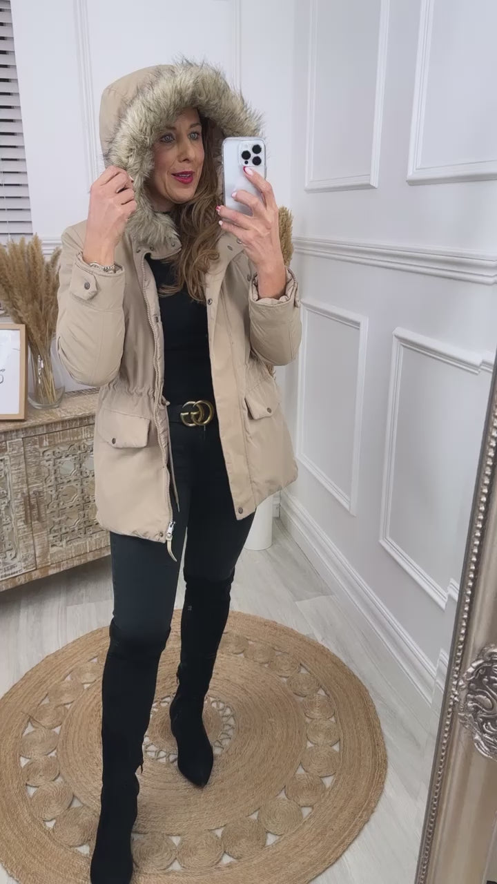 Demi Beige Parka Jacket